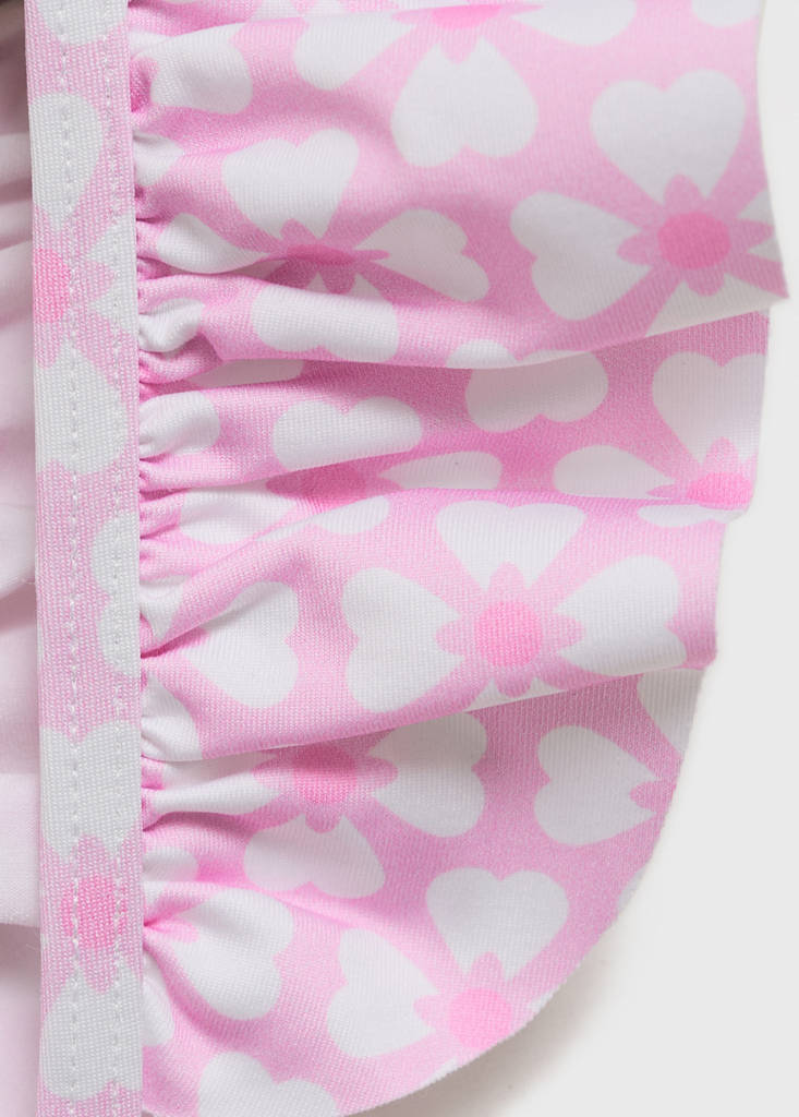 Floral bikini with ruffles — Pink