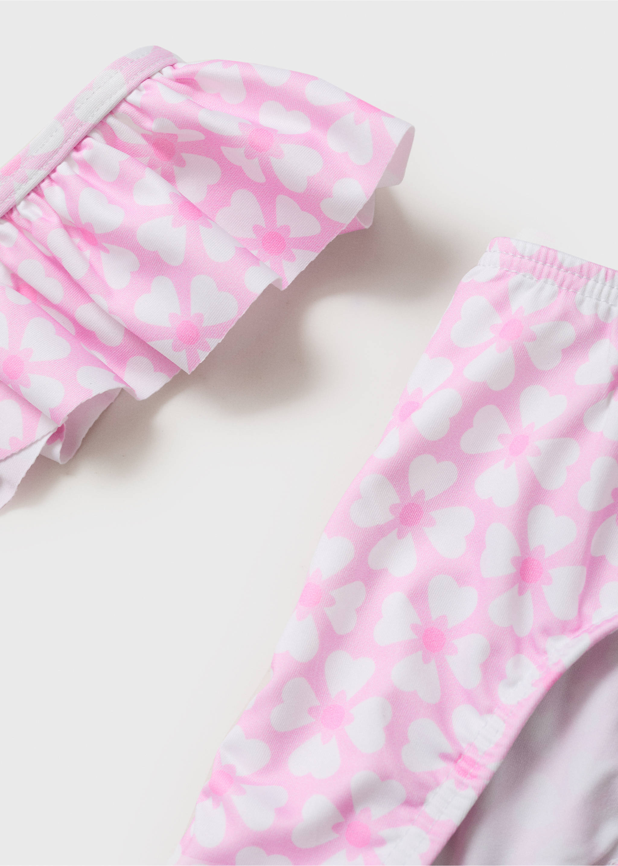 Floral bikini with ruffles - Details of the article 0, Pink. Ref: 87077700-00.