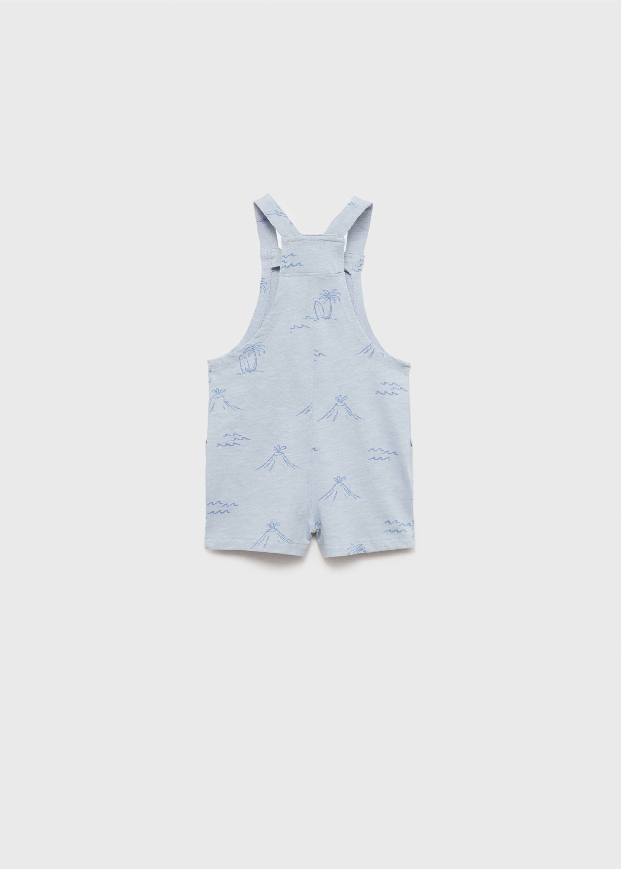 Palm-print dungarees - Reverse of the article, Sky Blue. Ref: 87077703-00.