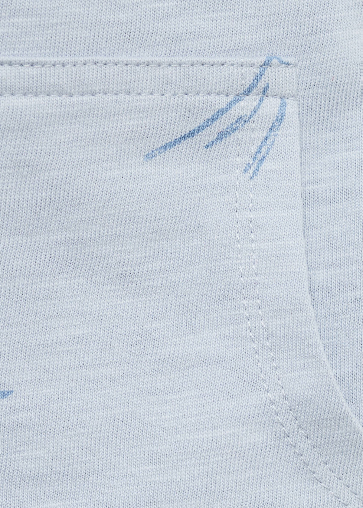 Palm-print dungarees — Sky Blue