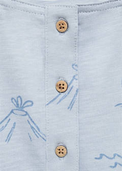 Palm-print dungarees — Sky Blue 4