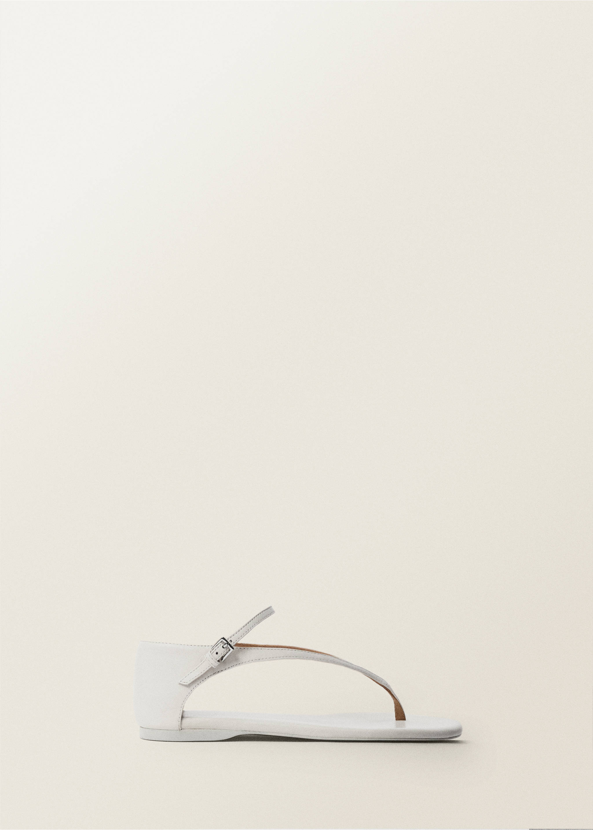 Sandales à lanières cuir - Article sans modèle, Blanc. Ref: 87077713-00.