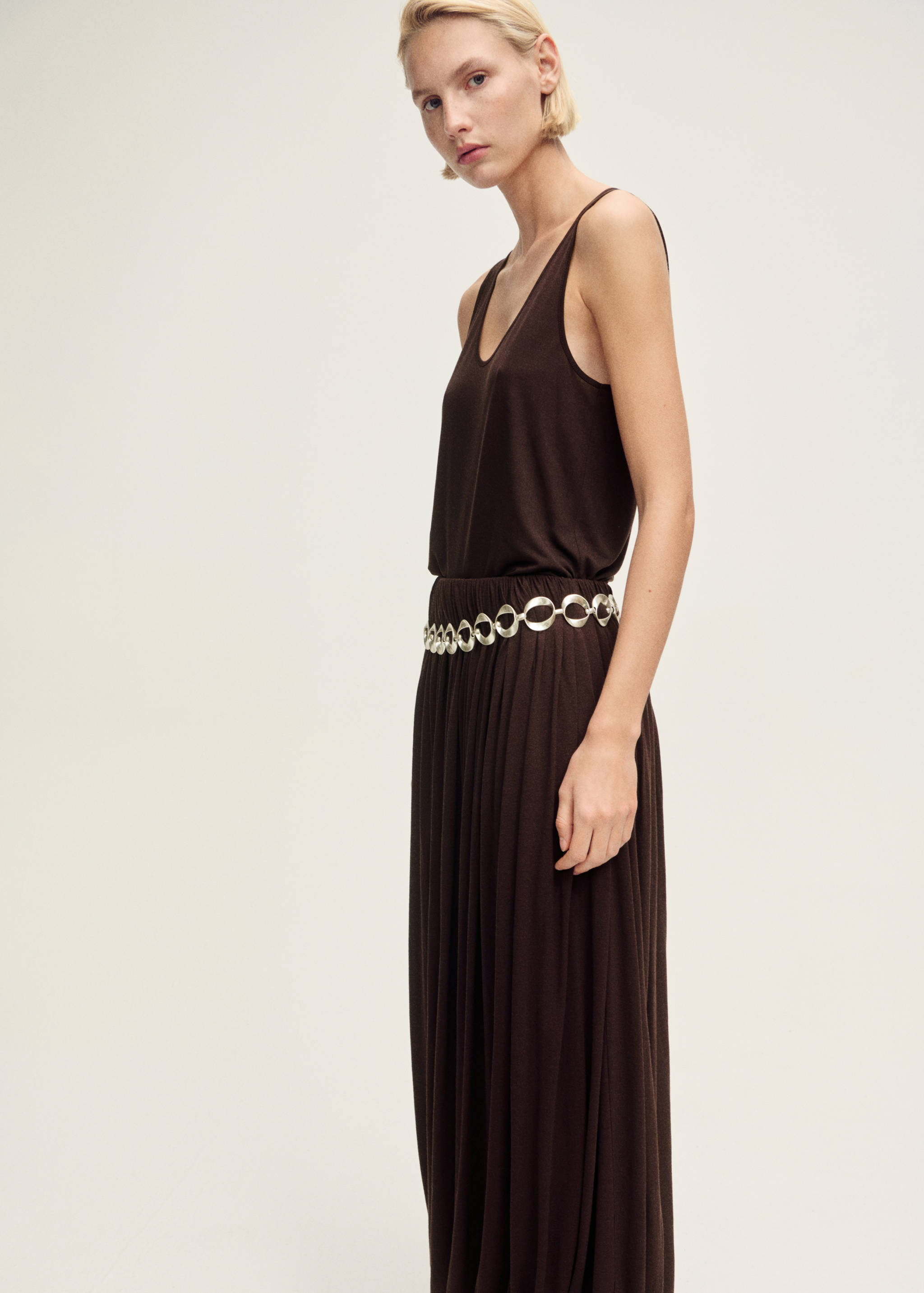 Lyocell top met die uitgesneden halslijn - Middenvlak