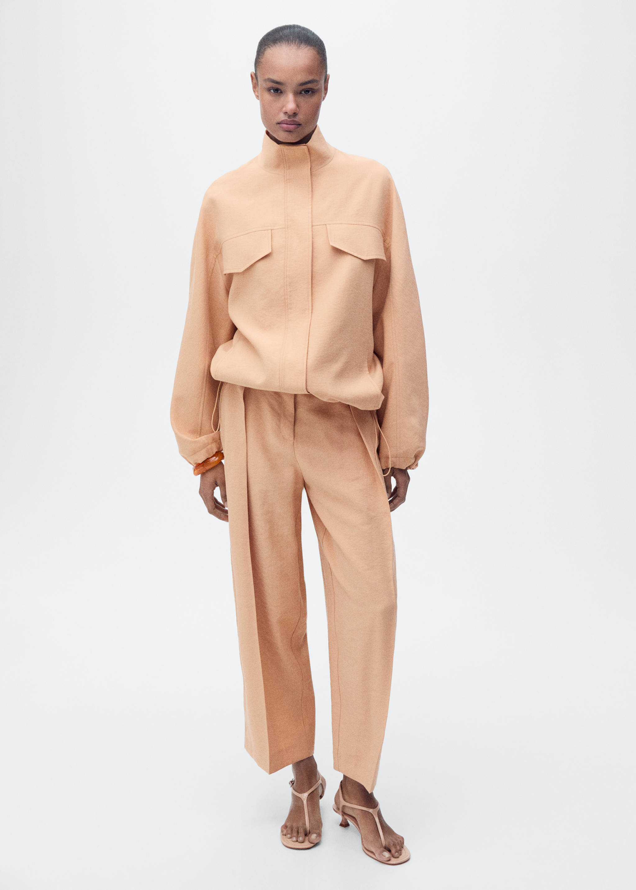 Chaqueta lyocell oversize bolsillos - Plano general