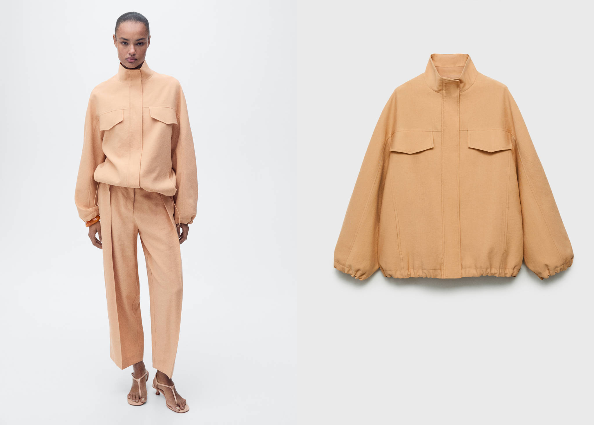 Oversized lyocell jacket with pockets - Panoramic plane