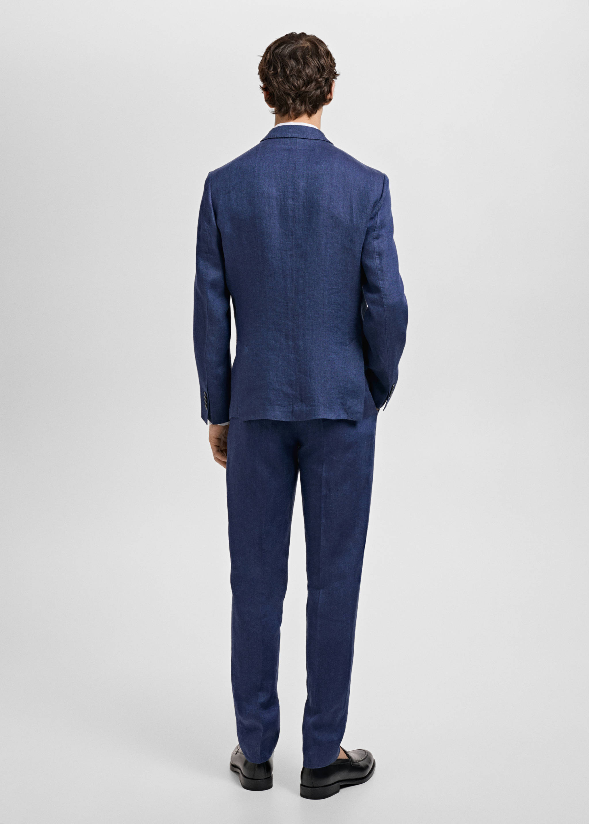 Salerno 100% linen slim fit suit blazer - Reverse of the article