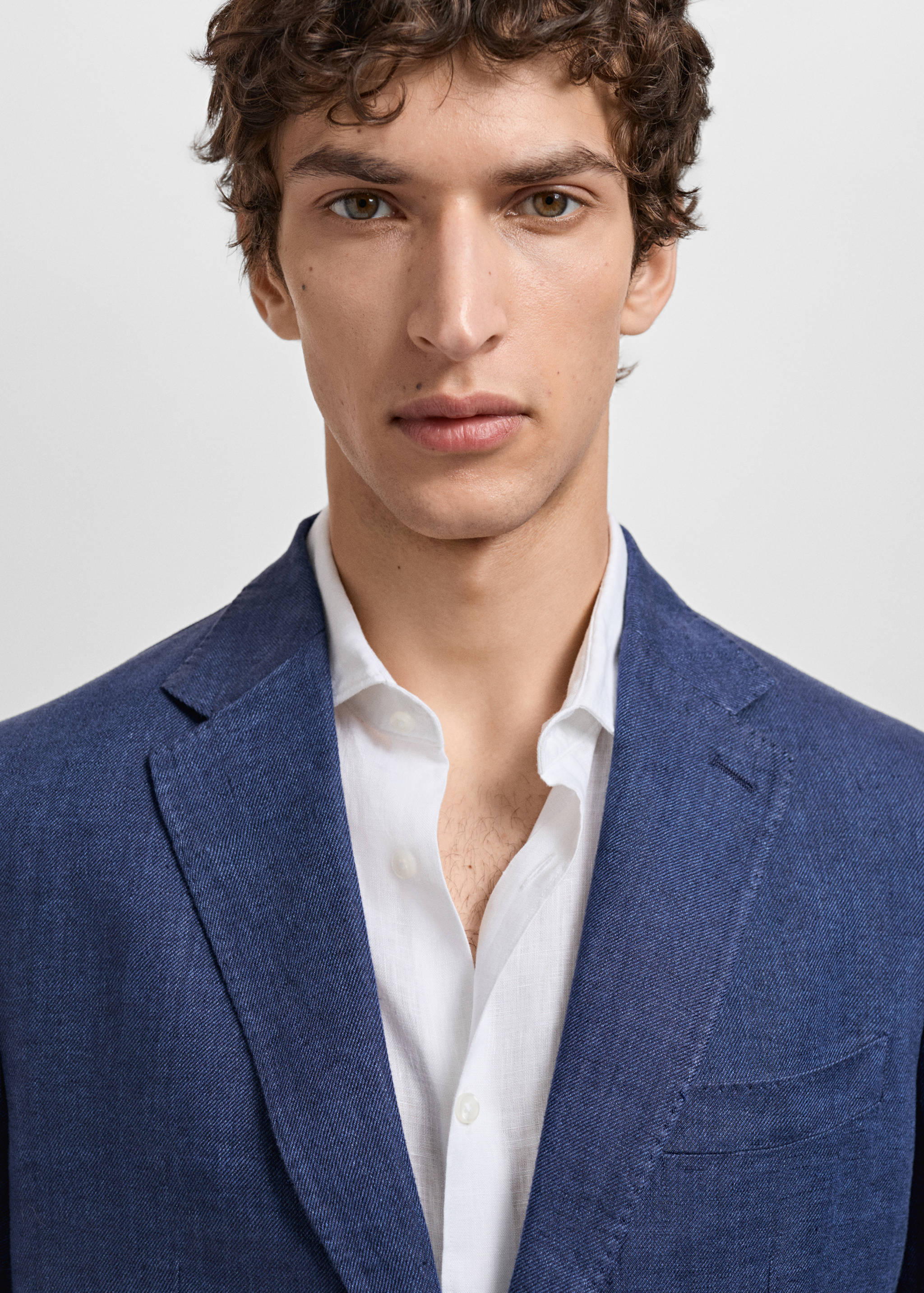 Salerno 100% linen slim fit suit blazer - Details of the article 1