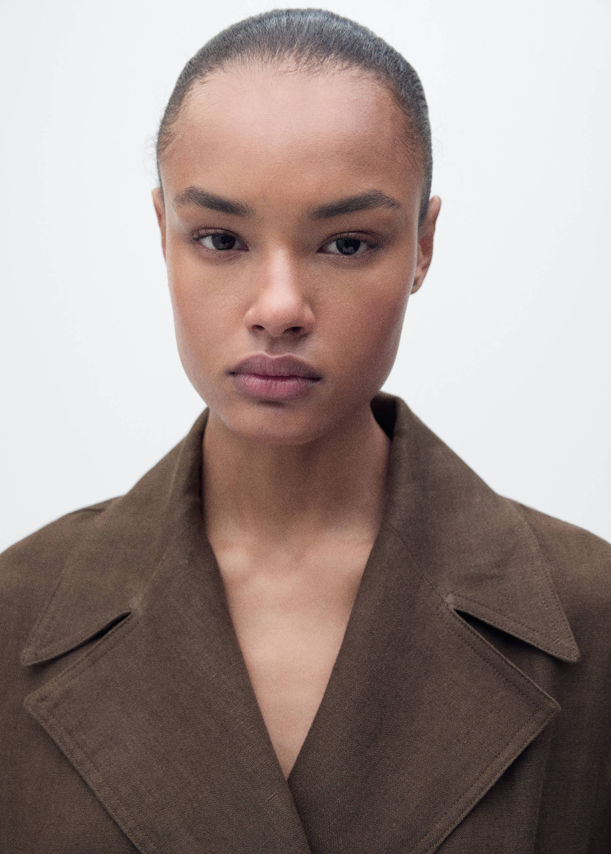 Double breasted linen trench - Details of the article 1