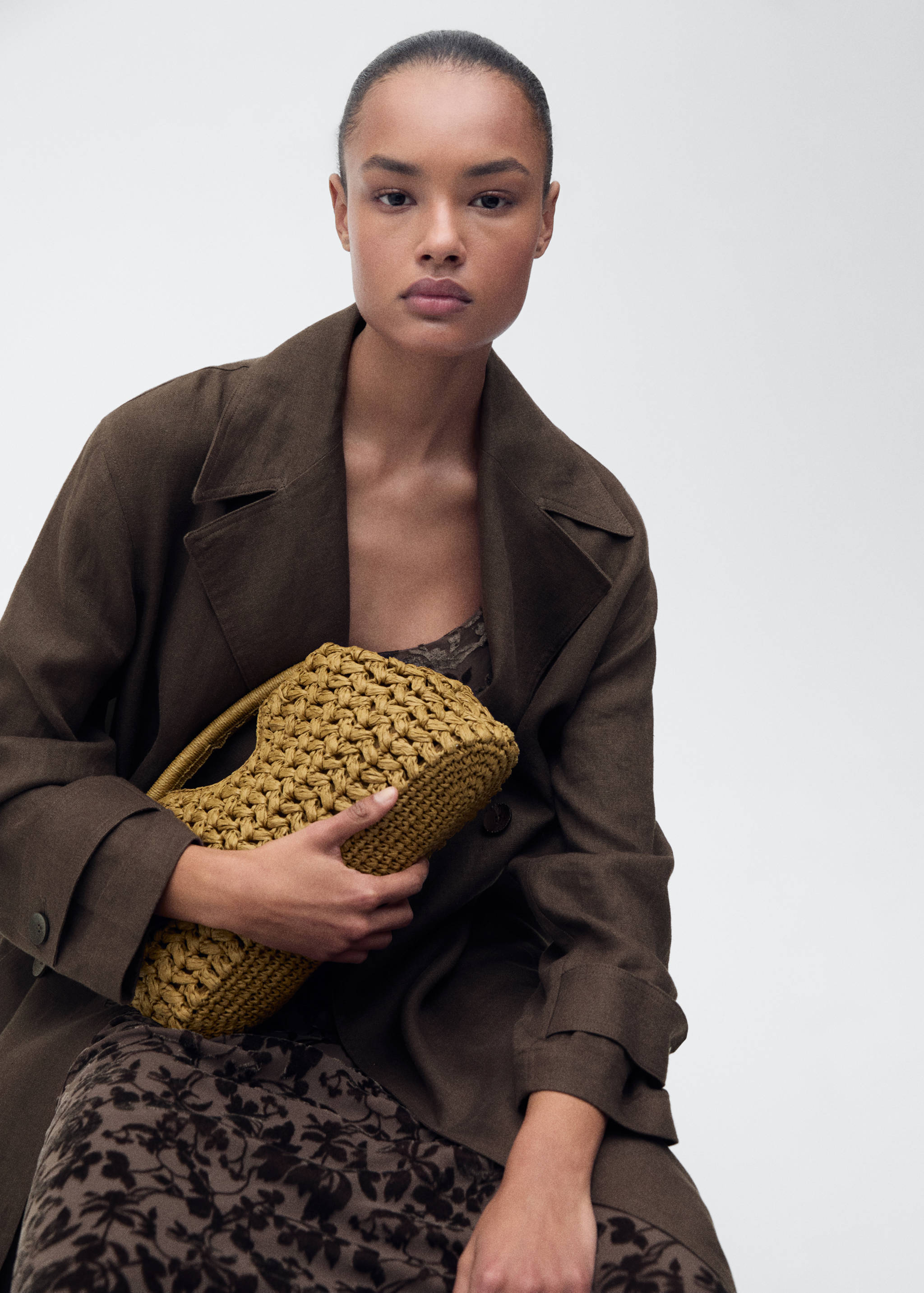 Double breasted linen trench - Details of the article 6