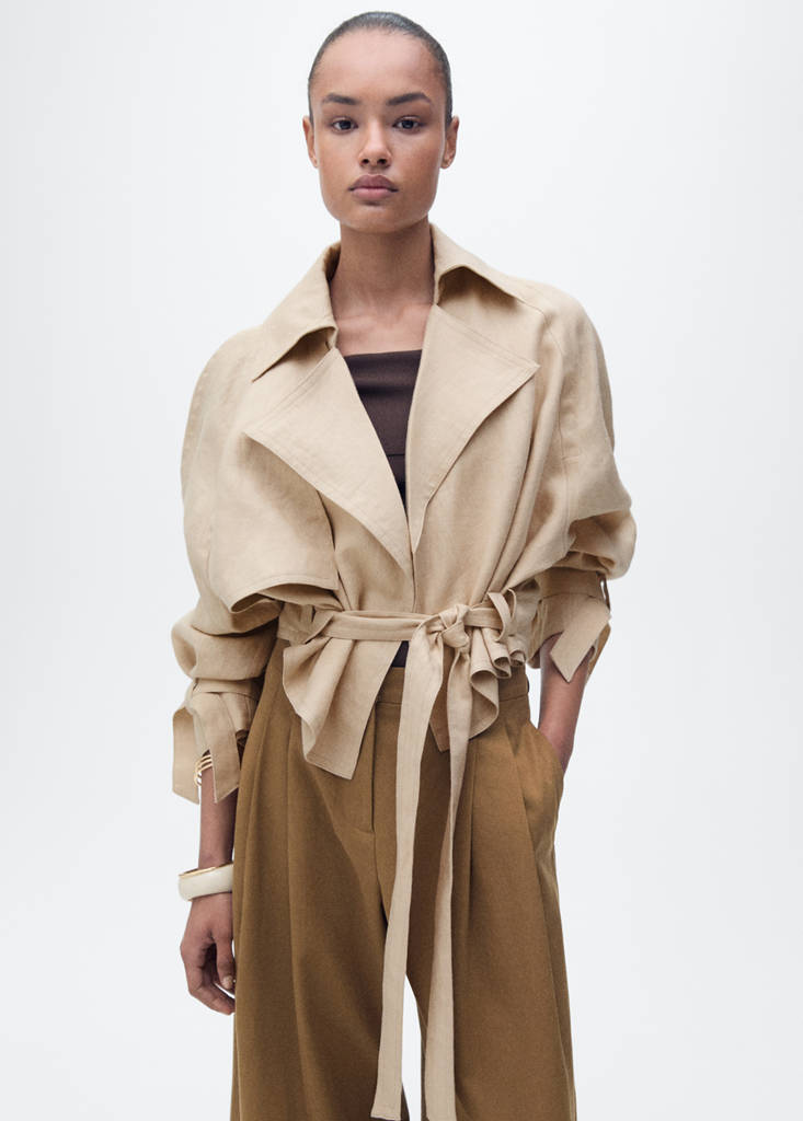 Linen jacket with belt