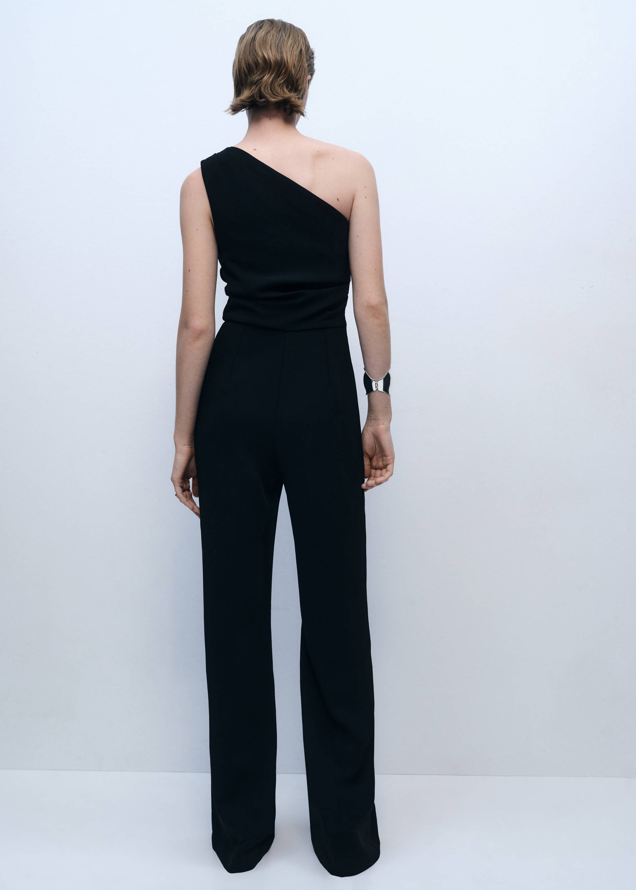 Asymmetrical jumpsuit with draped detail - Reverse of the article