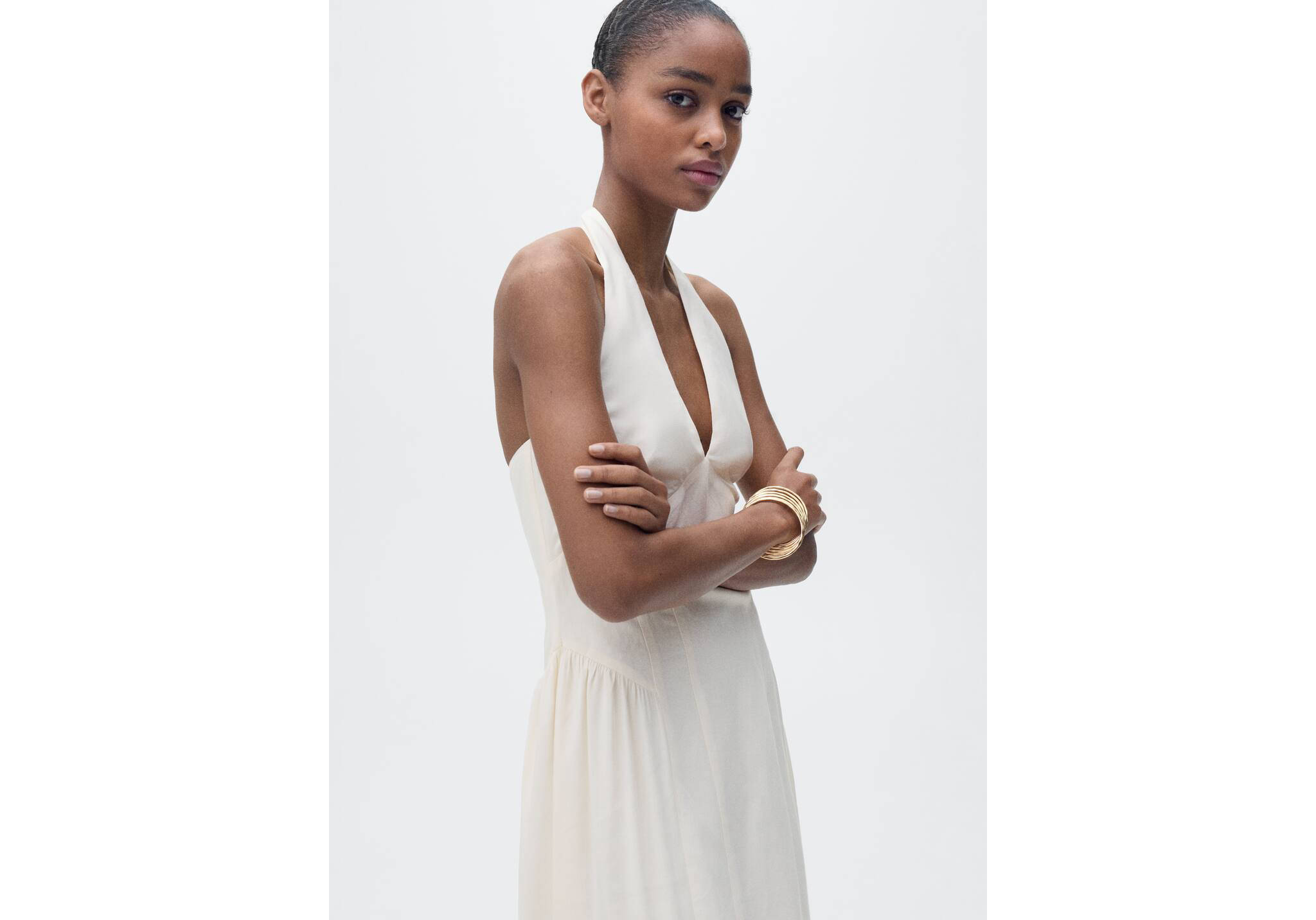 Vestito lino collo halter - Piano medio