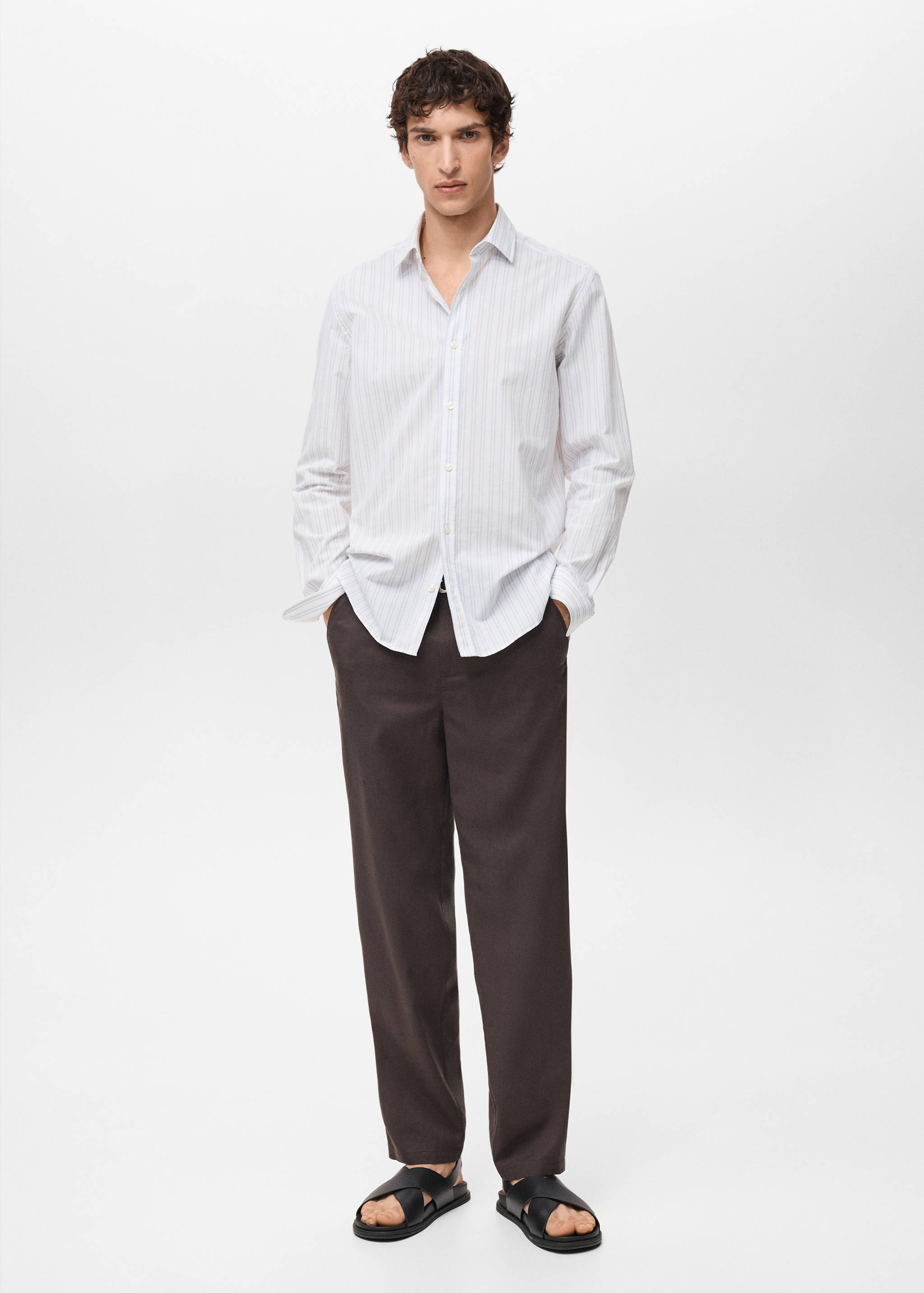 100% cotton regular-fit striped shirt - General plane