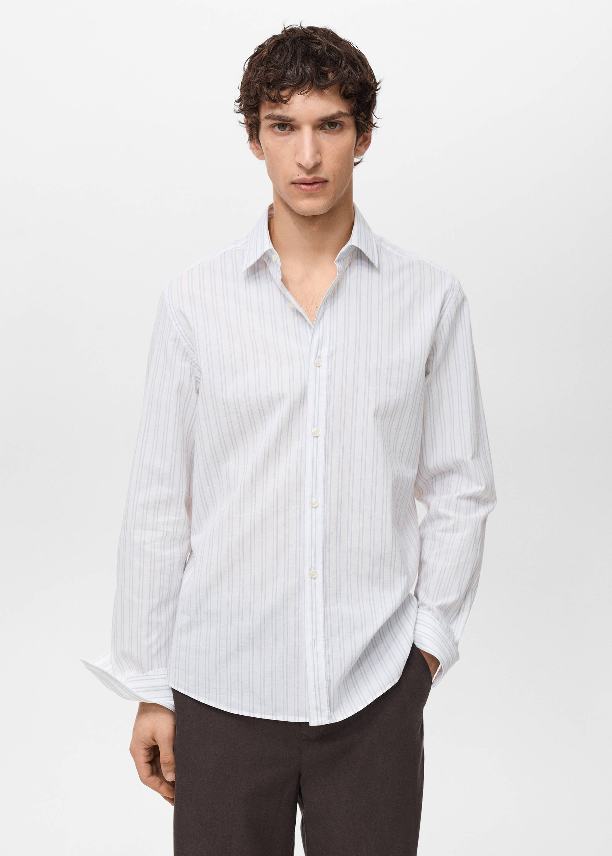 100% cotton regular-fit striped shirt - Medium plane