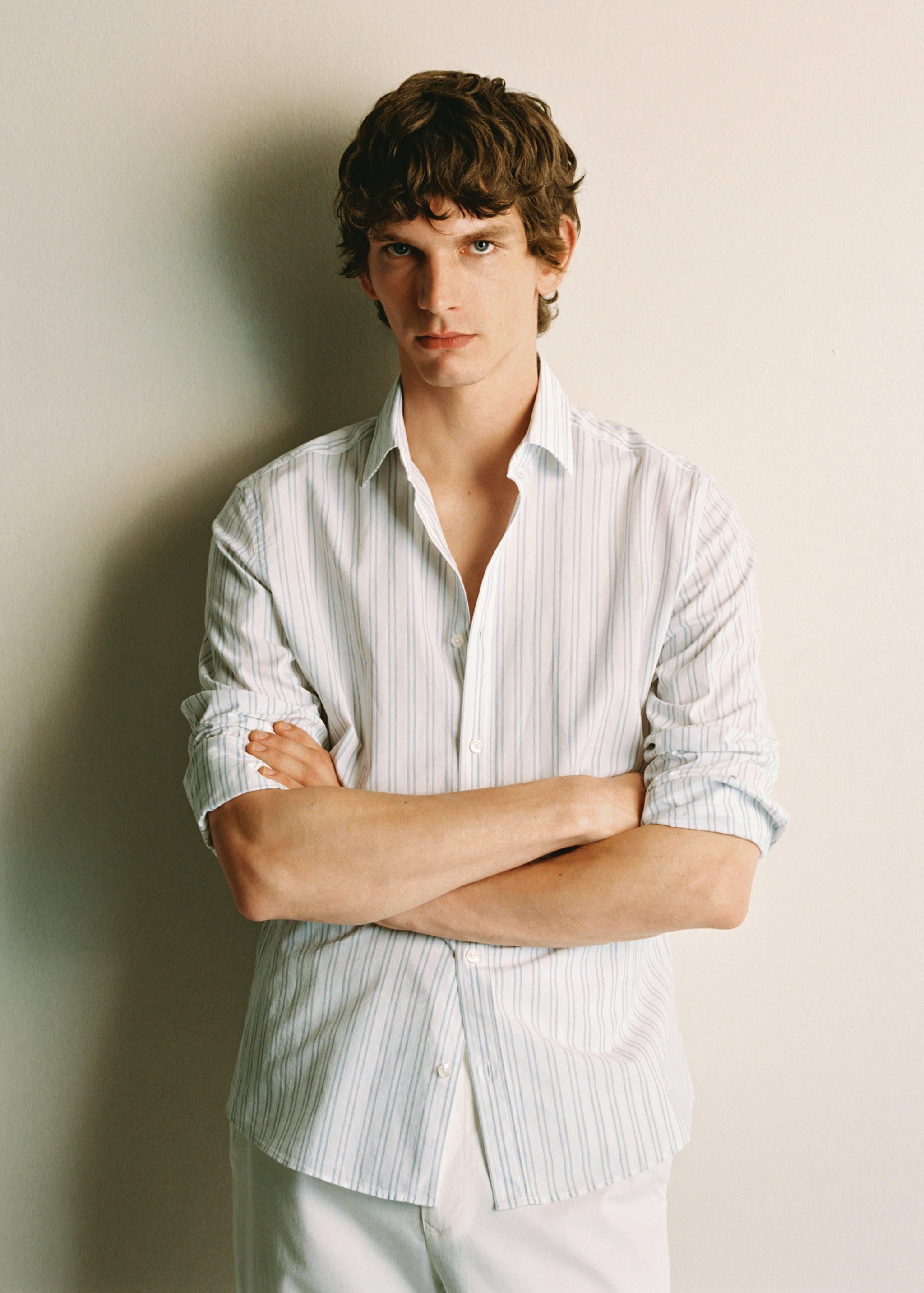 100% cotton regular-fit striped shirt - Details of the article 3