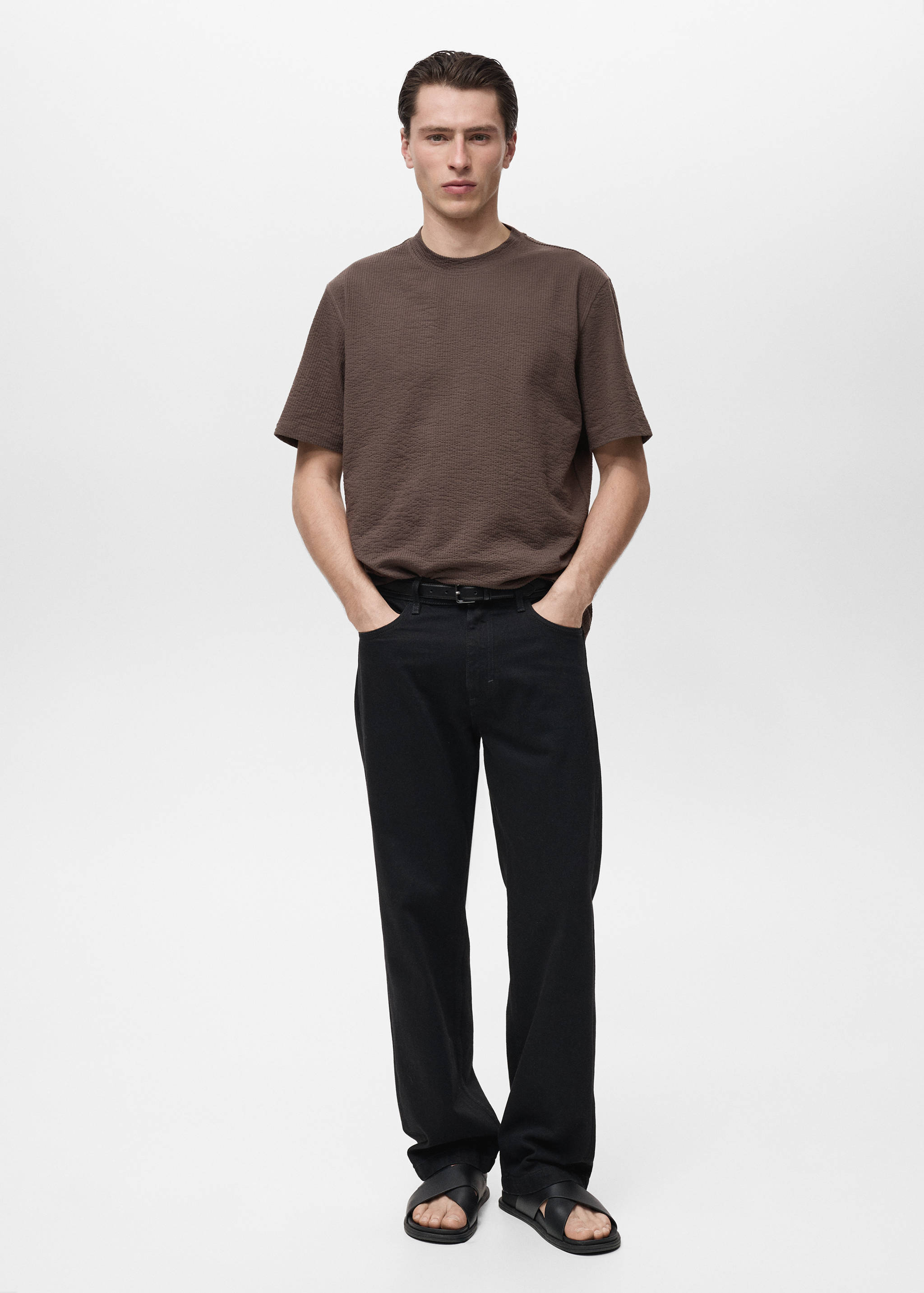 Cotton seersucker t-shirt - General plane