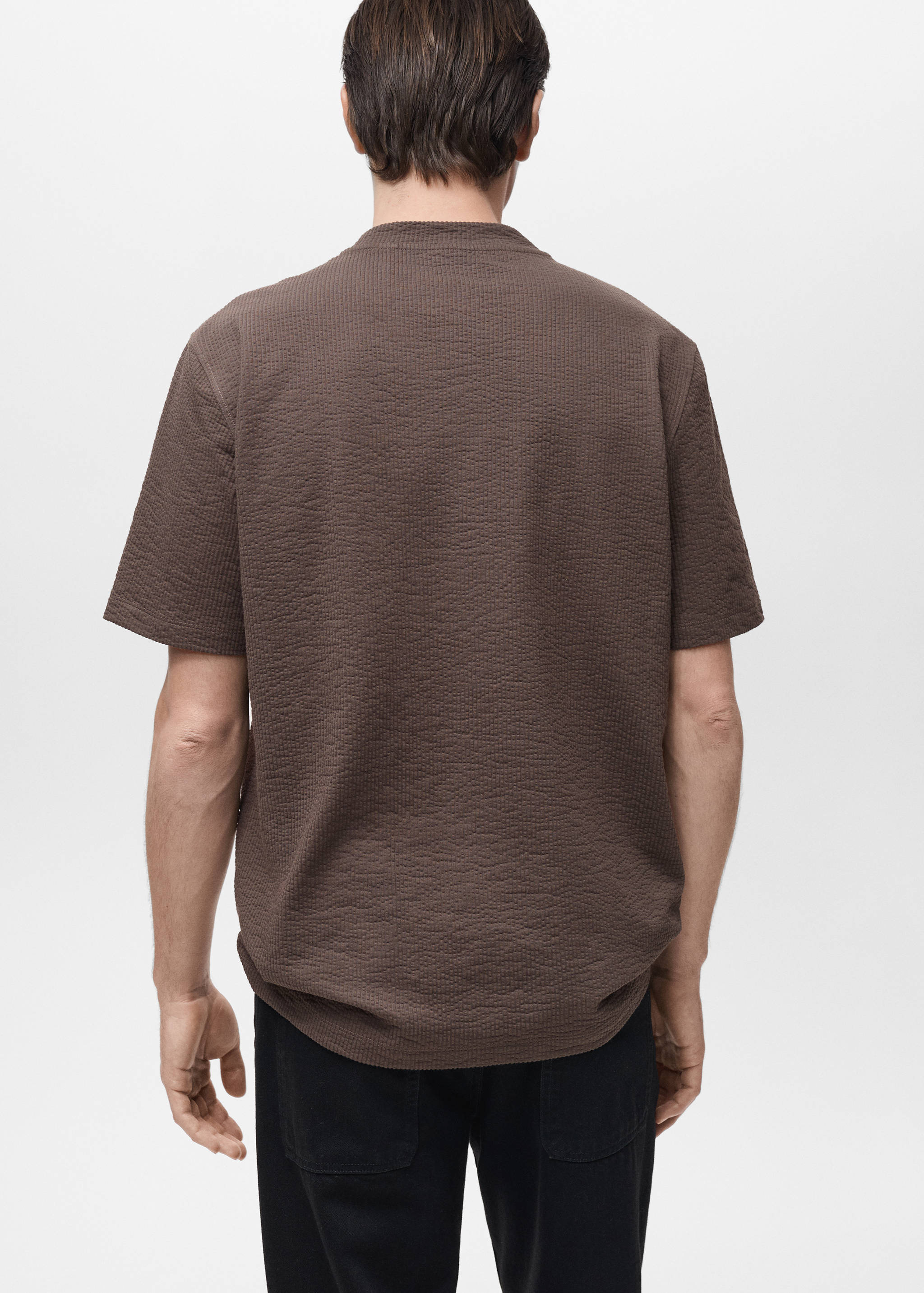 Cotton seersucker t-shirt - Reverse of the article