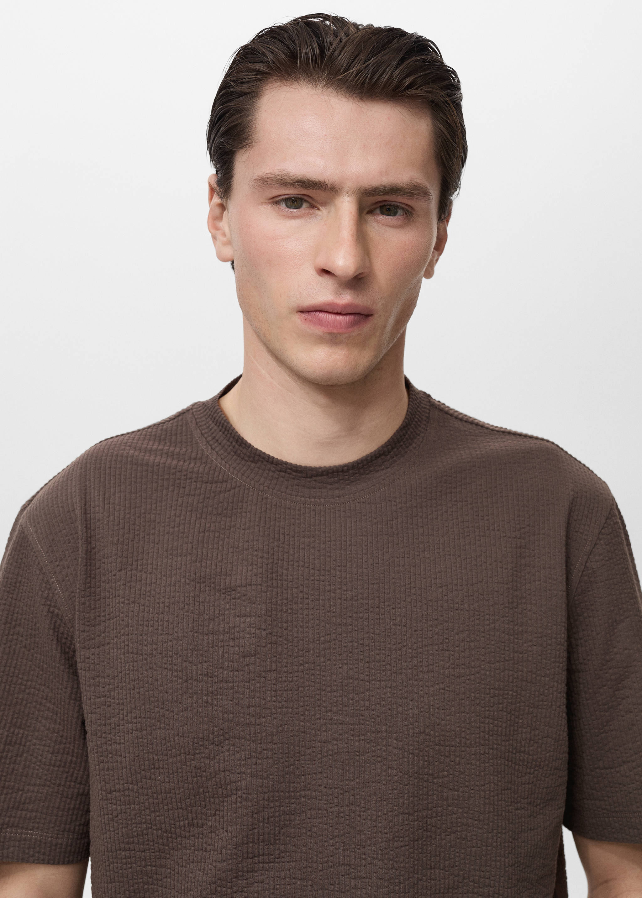 Cotton seersucker t-shirt - Details of the article 1