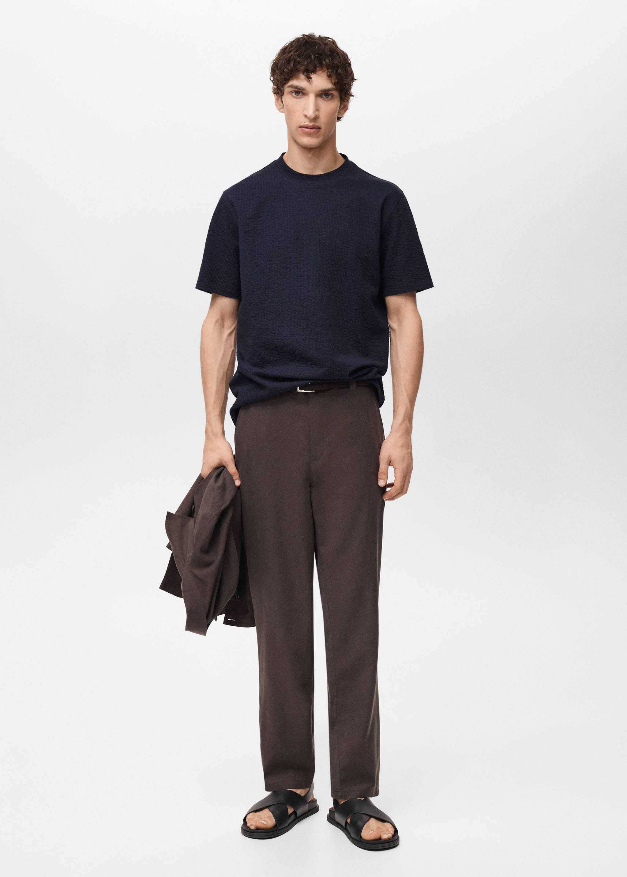 Cotton seersucker t-shirt - General plane