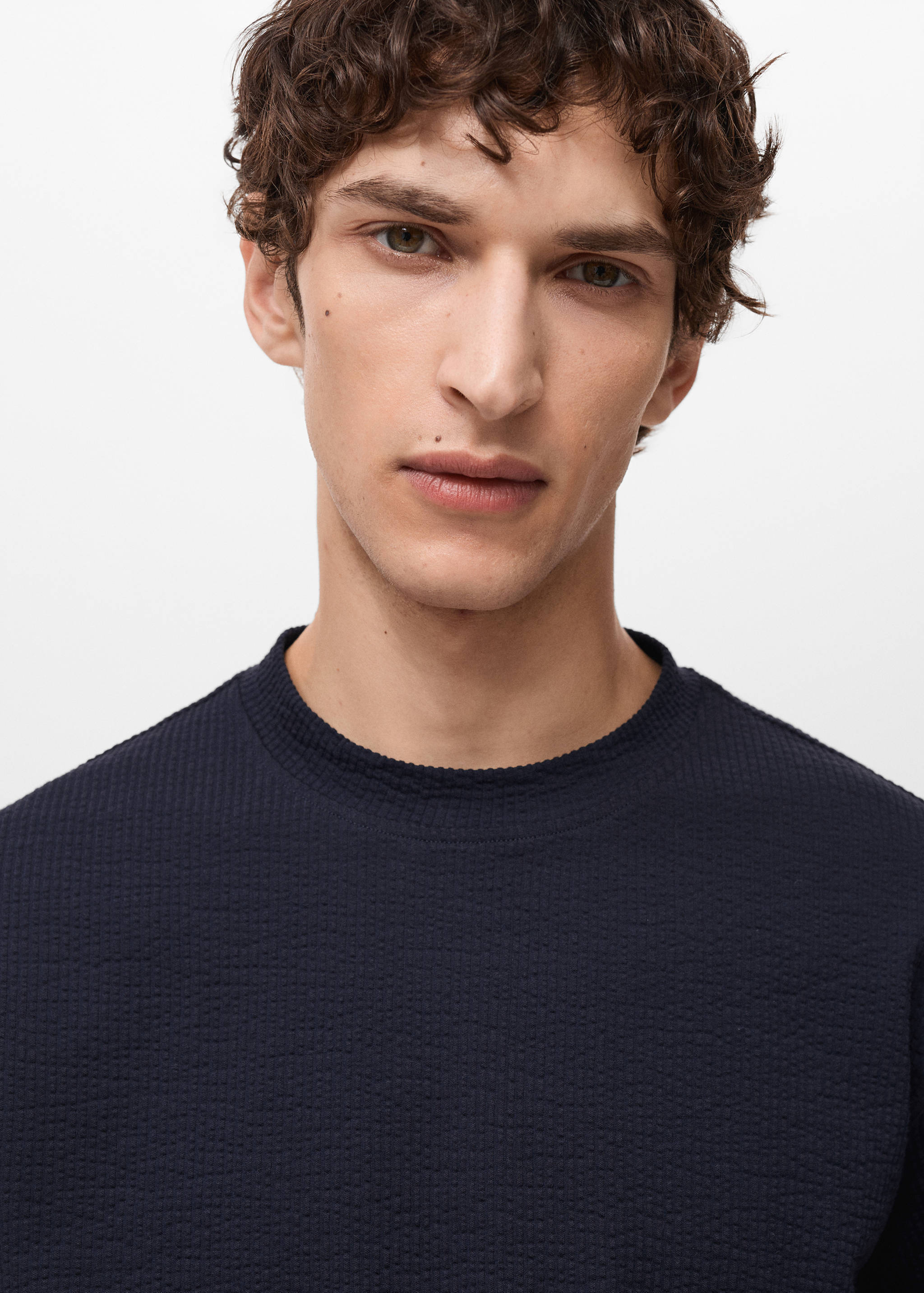 Cotton seersucker t-shirt - Details of the article 1