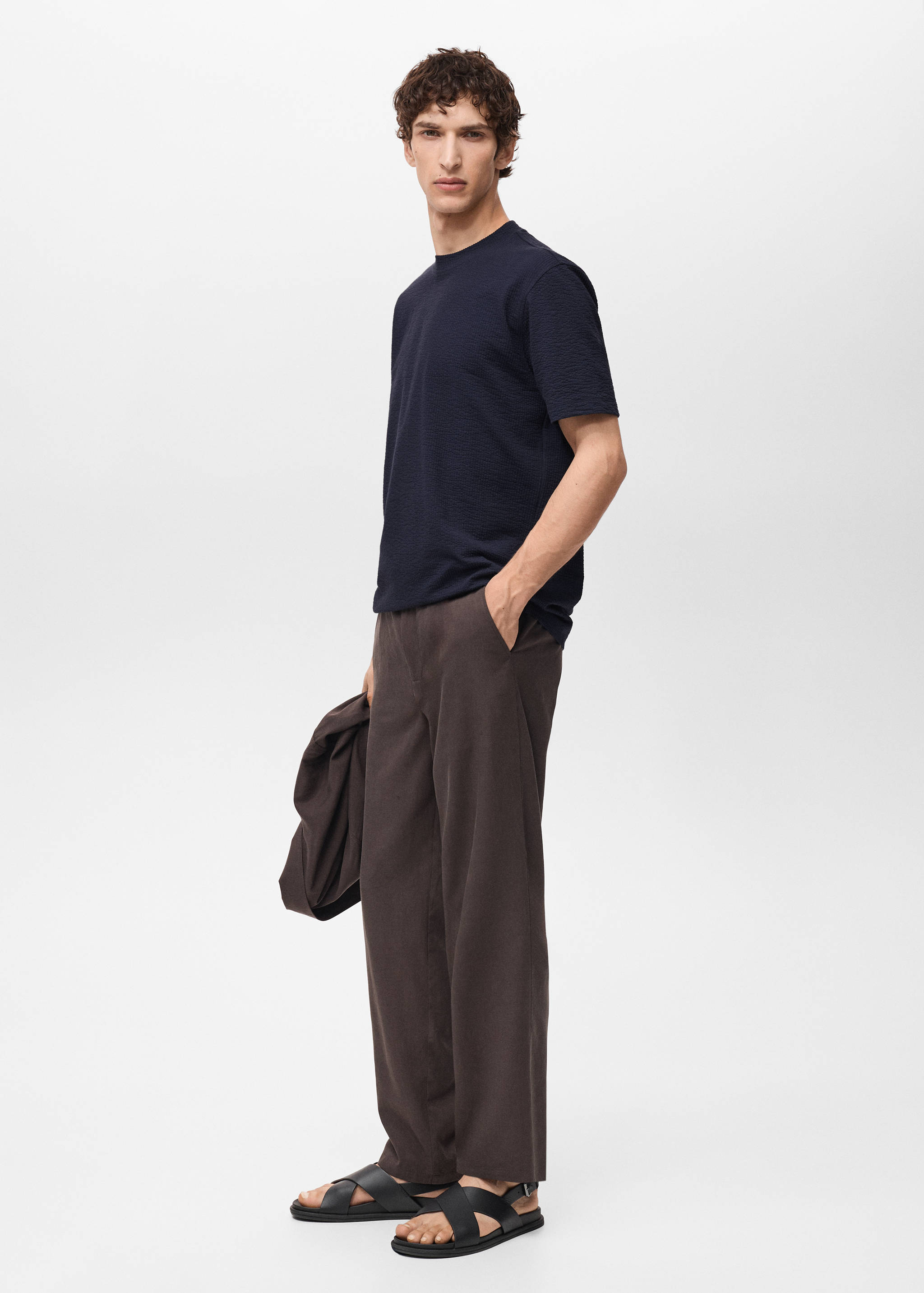 Cotton seersucker t-shirt - Details of the article 2