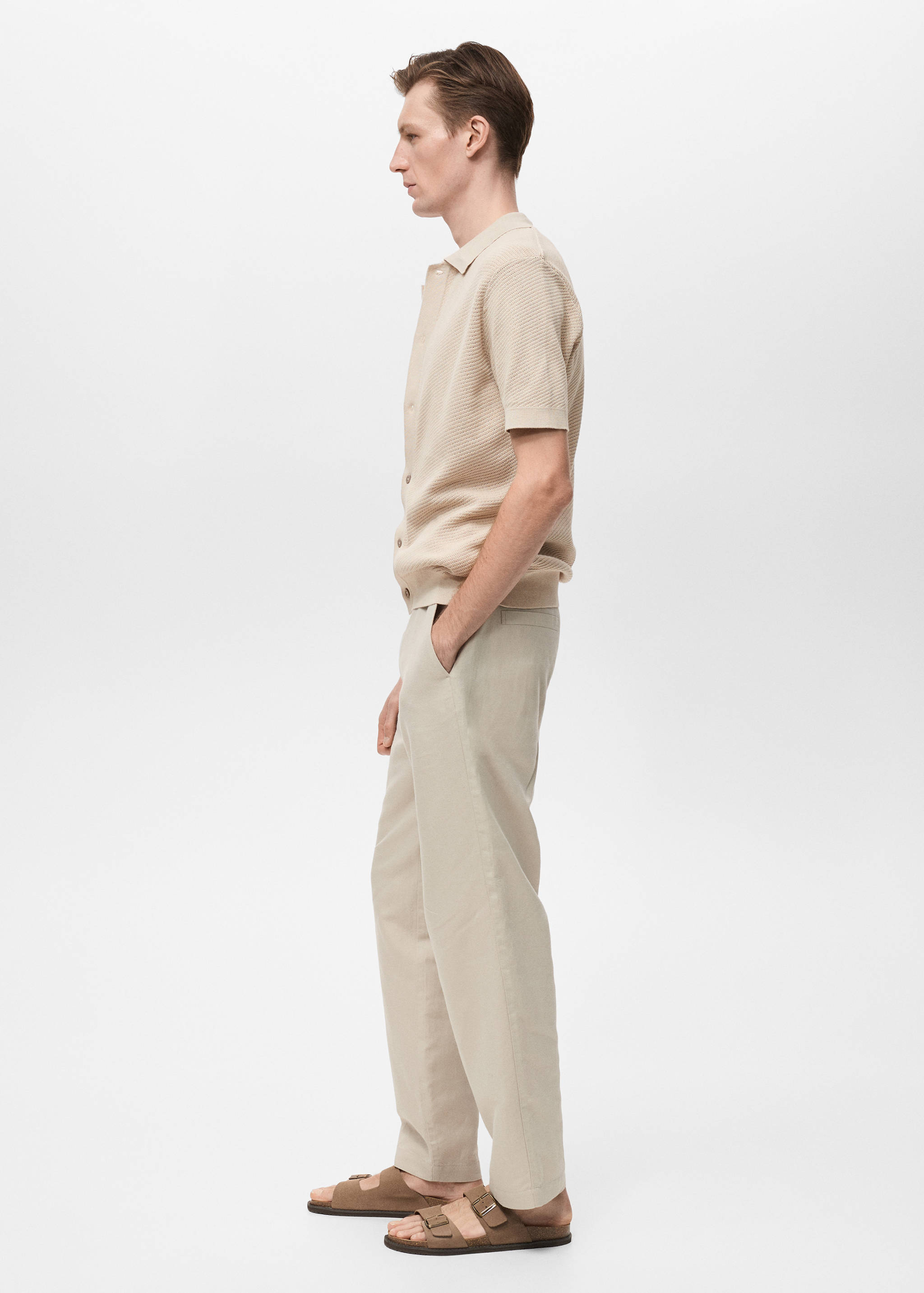 Knitted structured shirt with lace design - Details of the article 2