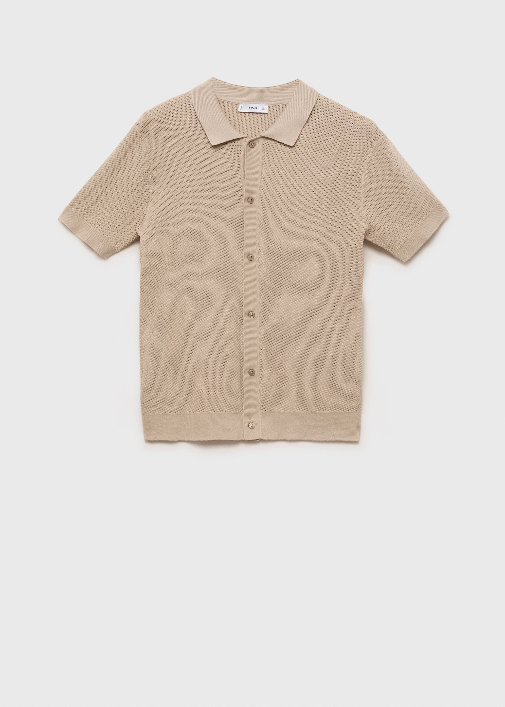 Camisa punto calado estructura - Artículo sin modelo, Arena. Ref: 87077897-00.