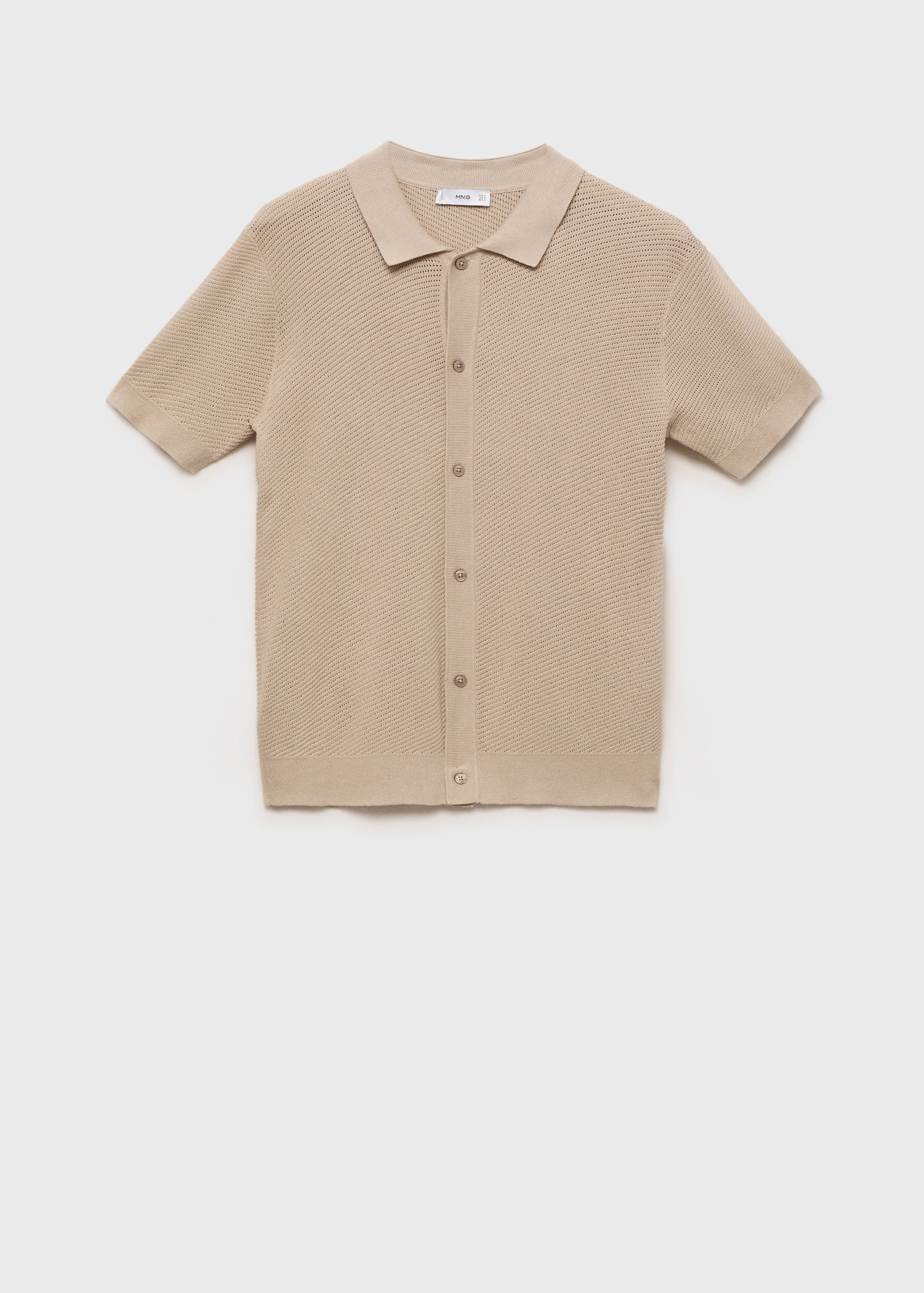 Knitted structured shirt with lace design - Article without model