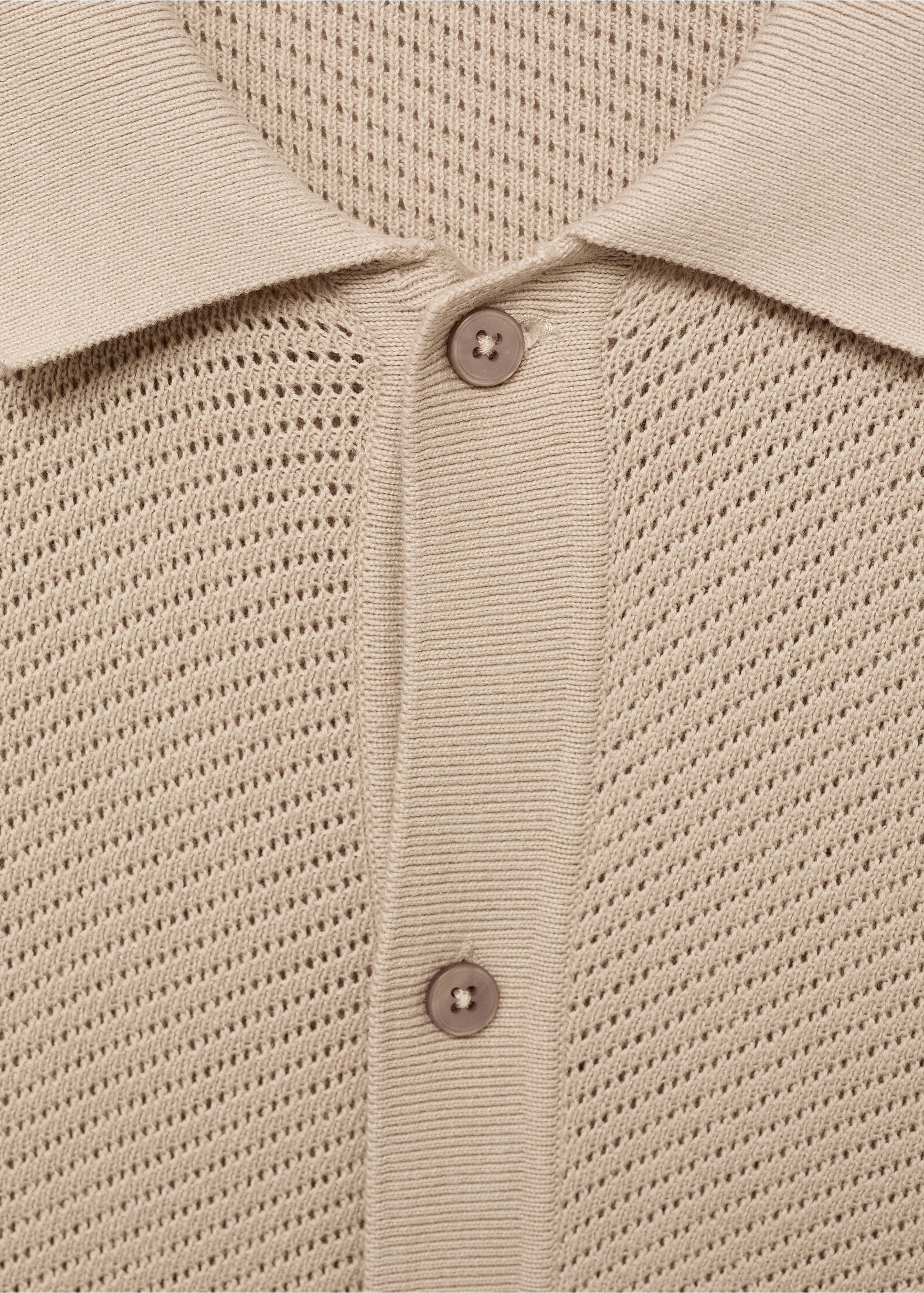 Camisa punto calado estructura - Detalle del artículo 8, Arena. Ref: 87077897-00.