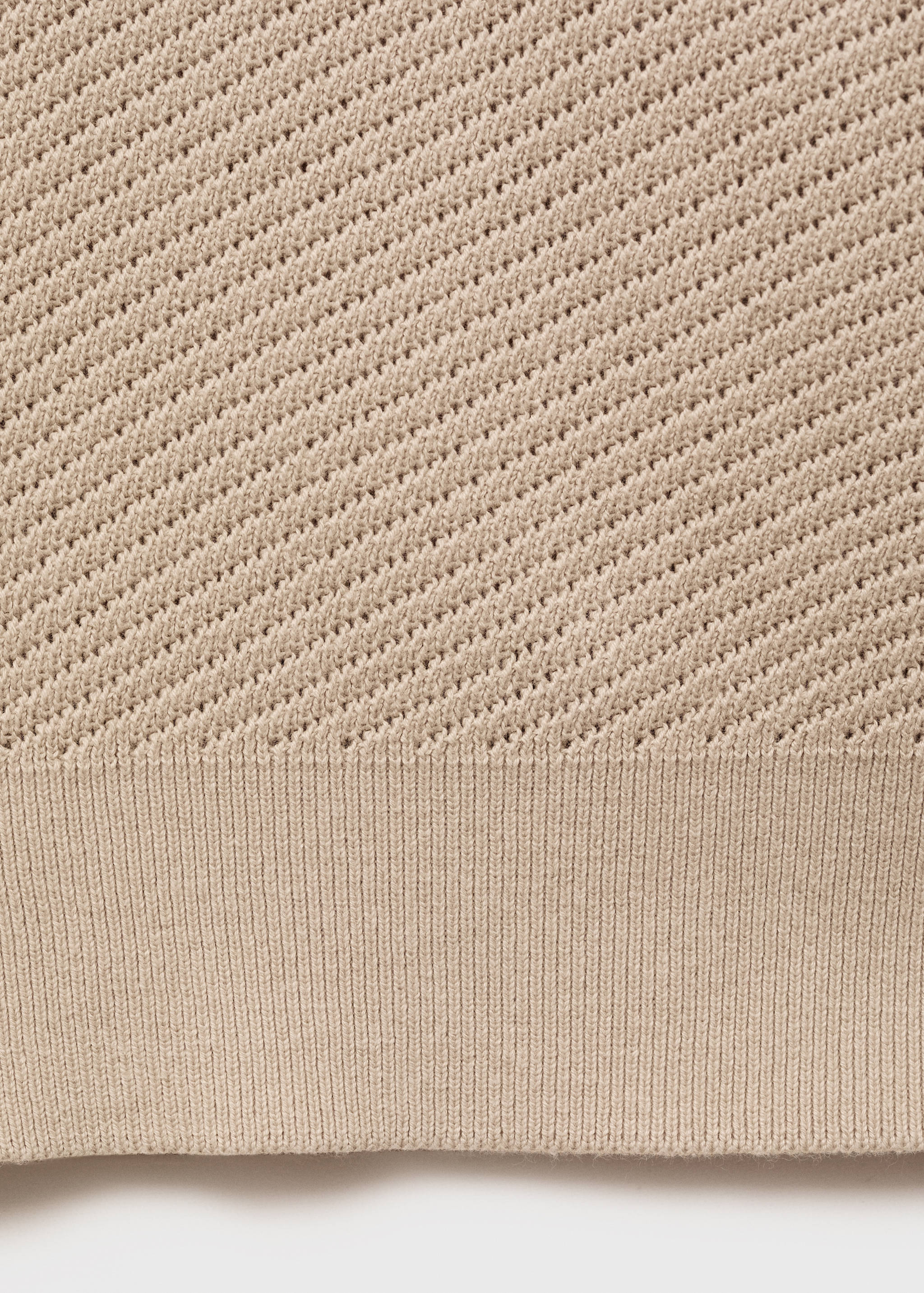 Knitted structured shirt with lace design - Details of the article 0