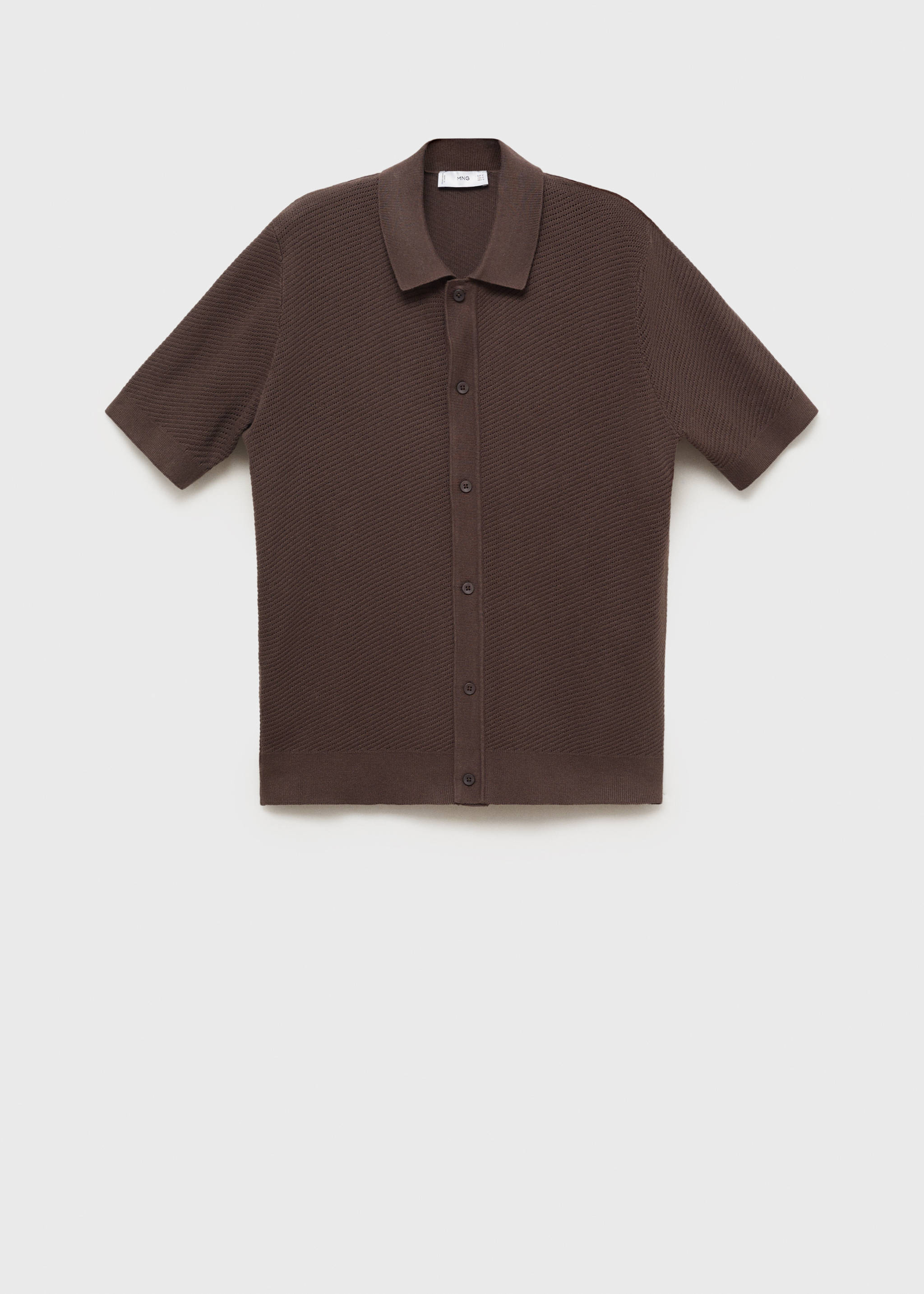 Openwork knitted structured shirt - Article without model