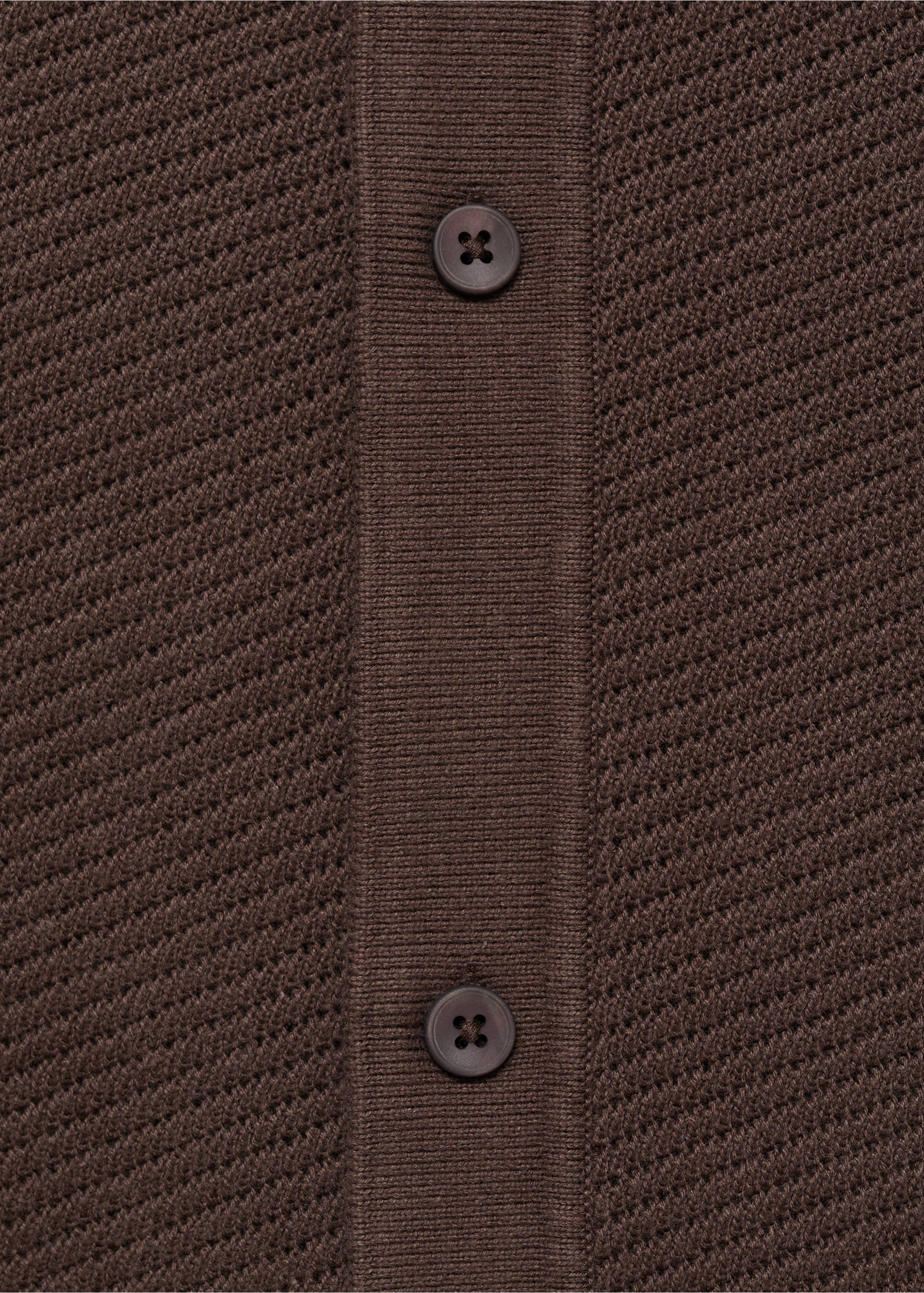 Knitted structured shirt with lace design - Details of the article 0, Chocolate. Ref: 87077897-00.
