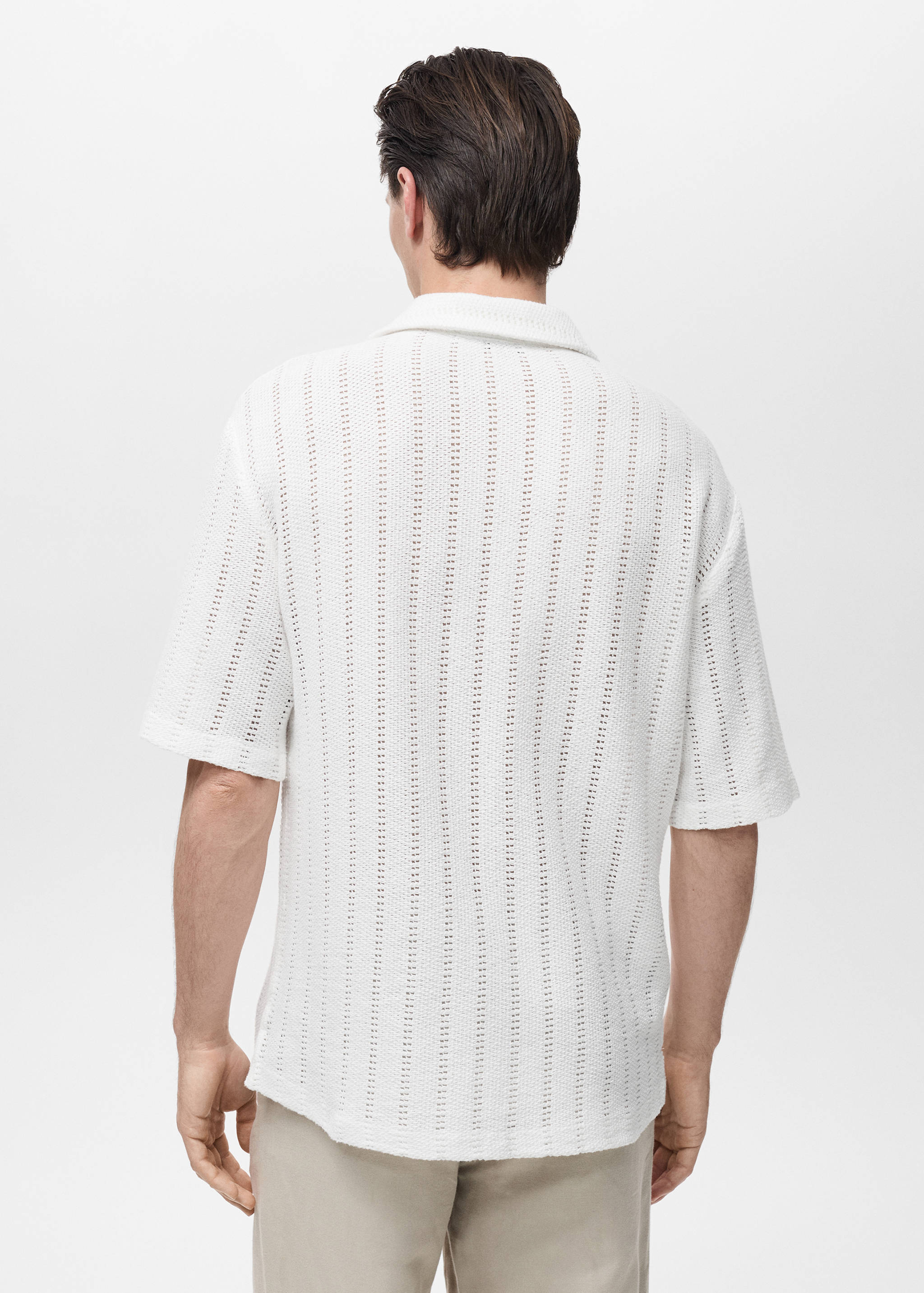 Knitted shirt with pointelle detail - Reverse of the article