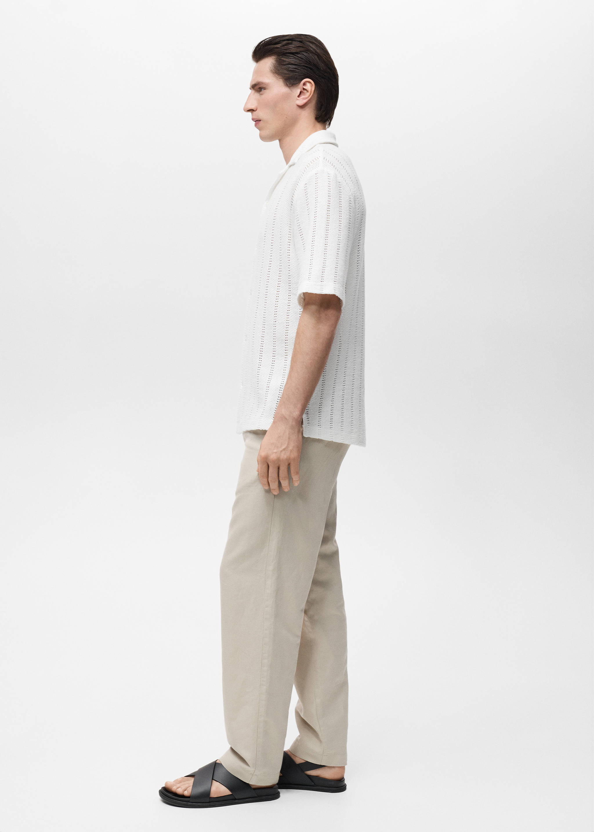 Knitted shirt with pointelle detail - Details of the article 2