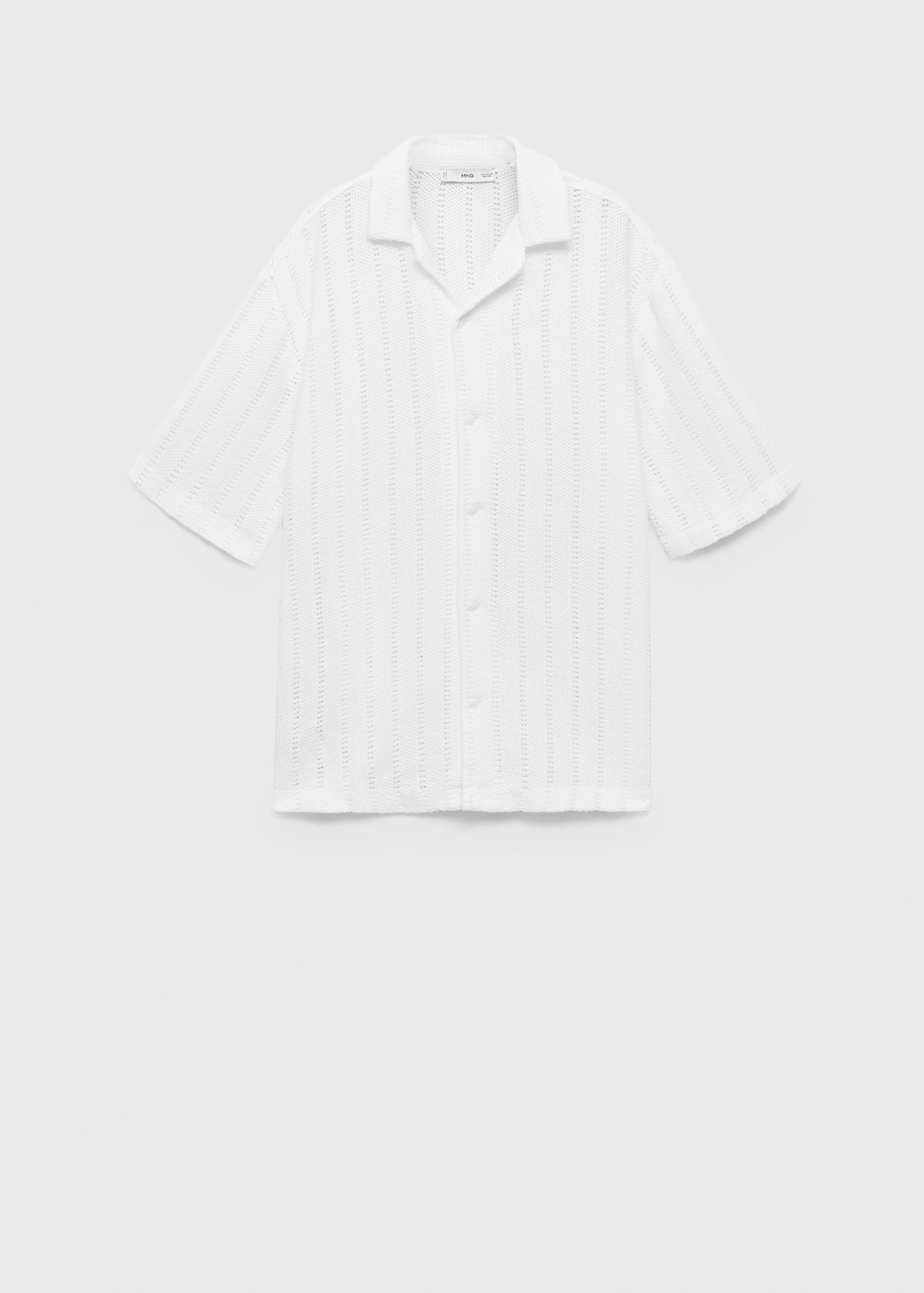 Knitted shirt with pointelle detail - Article without model