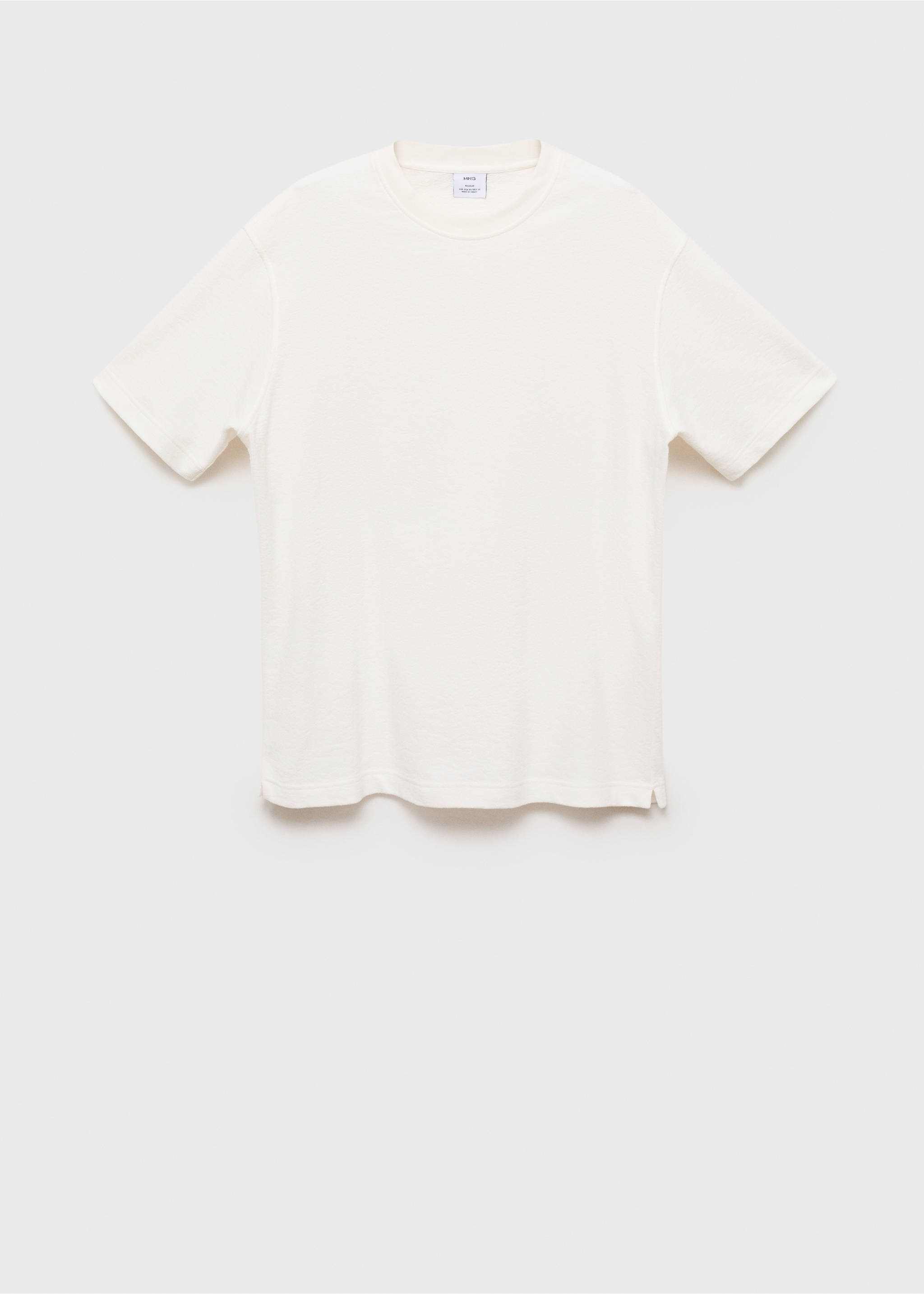 Relaxed-fit T-shirt met structuur - Artikel zonder model, Ecru. Ref: 87077901-00.