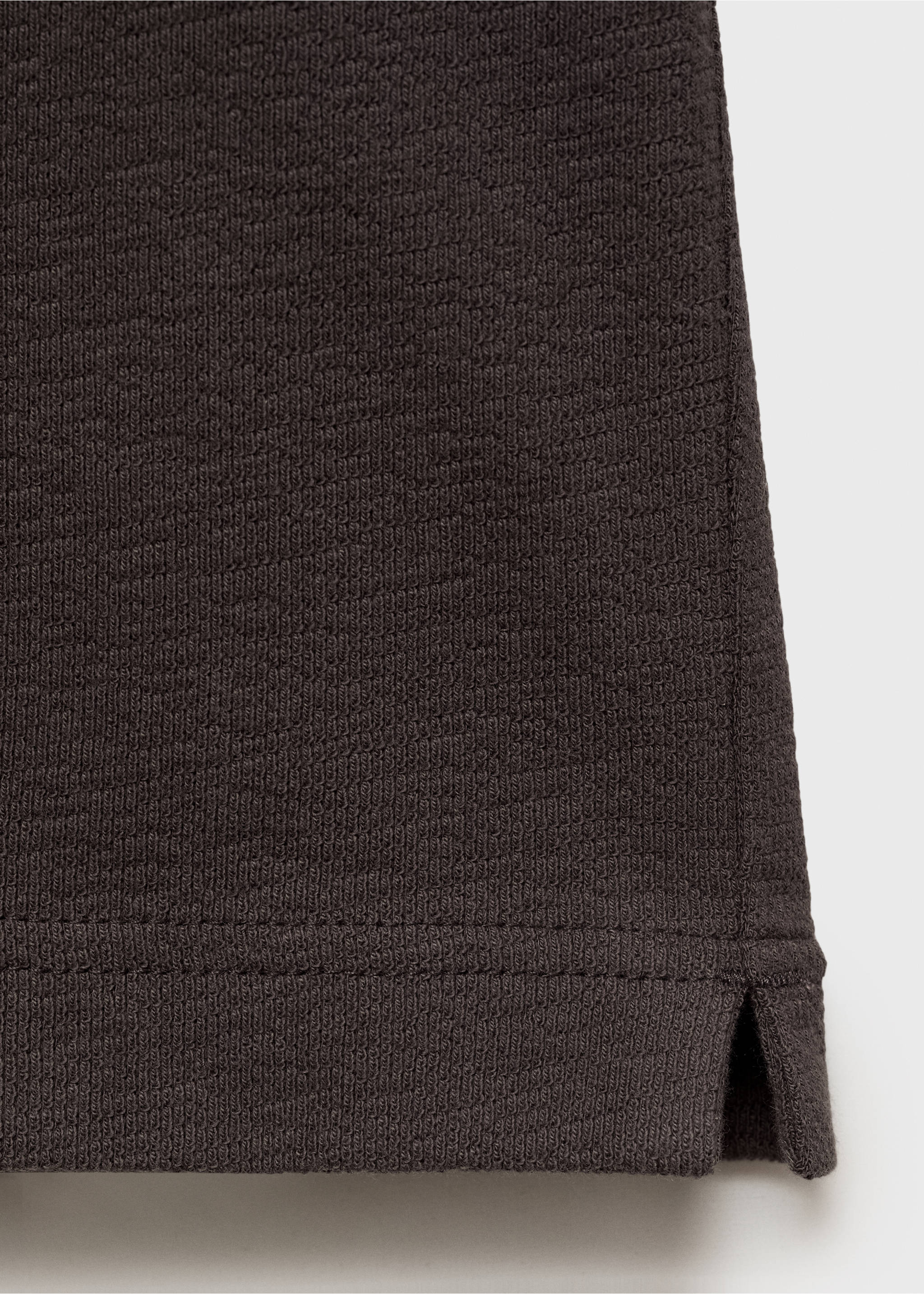 Relaxed-fit T-shirt met structuur - Detail van het artikel 0, Chocoladebruin. Ref: 87077901-00.