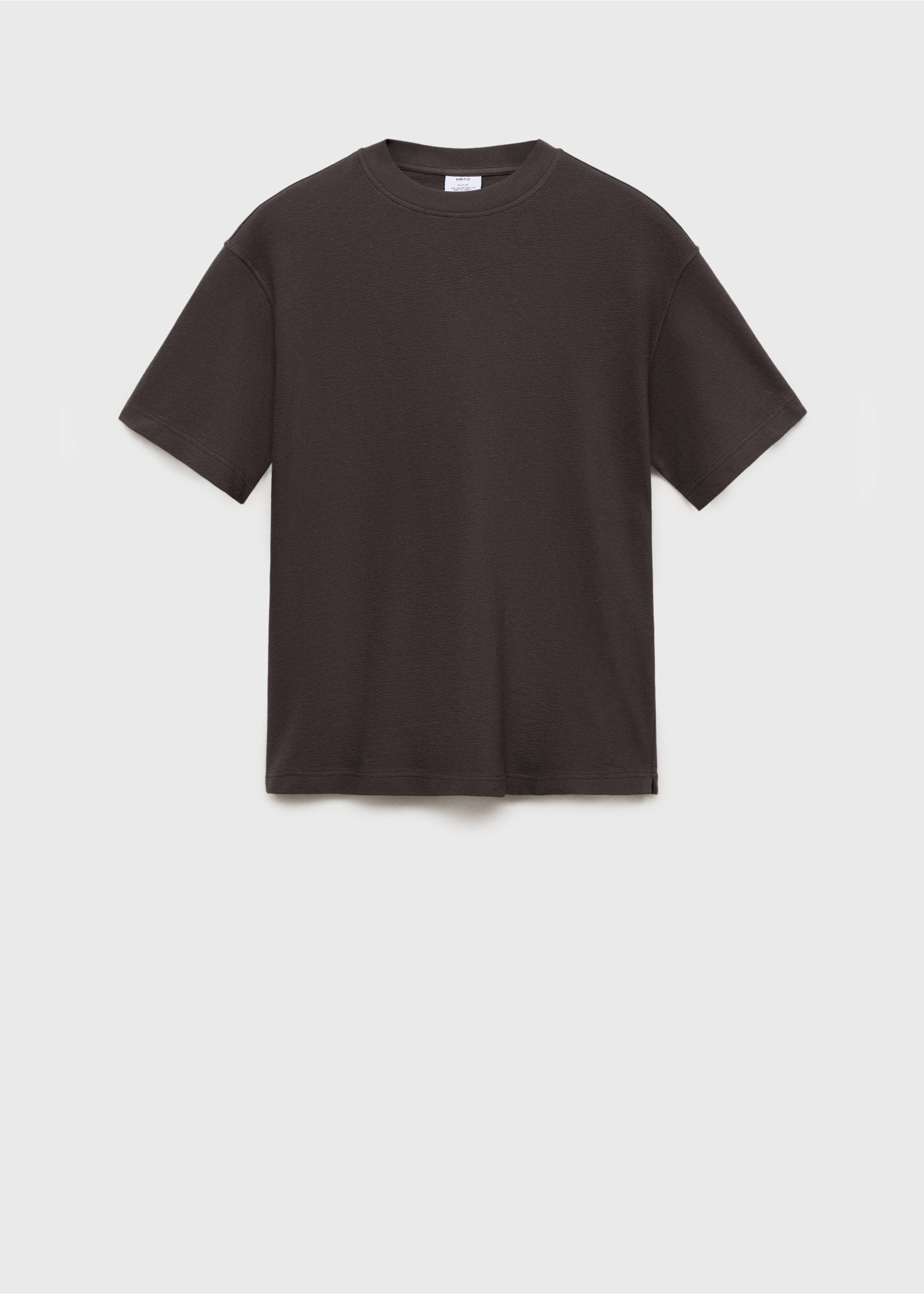 Relaxed-fit T-shirt met structuur - Artikel zonder model, Chocoladebruin. Ref: 87077901-00.