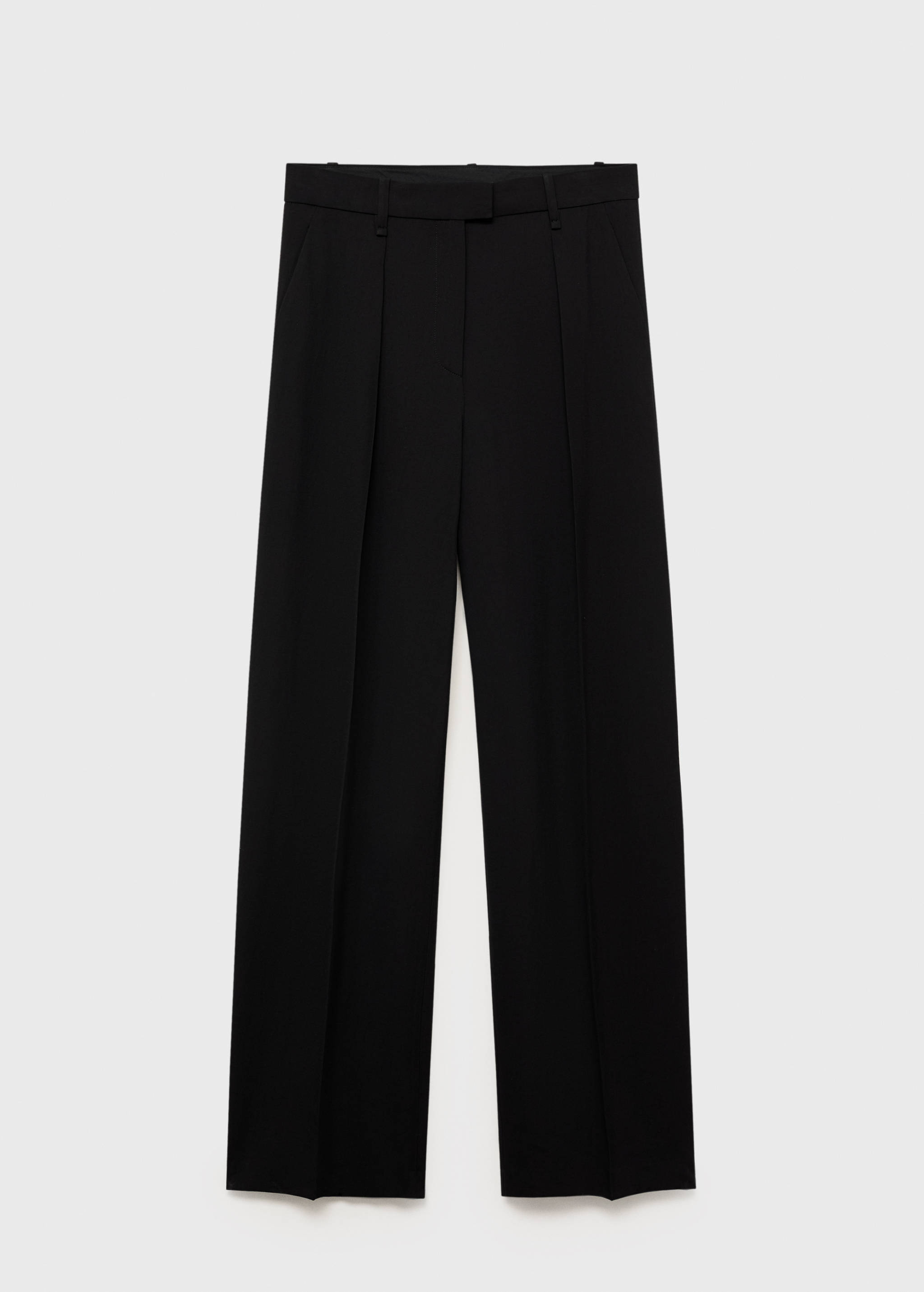 Straight-fit lyocell pants with pleats - Article without model