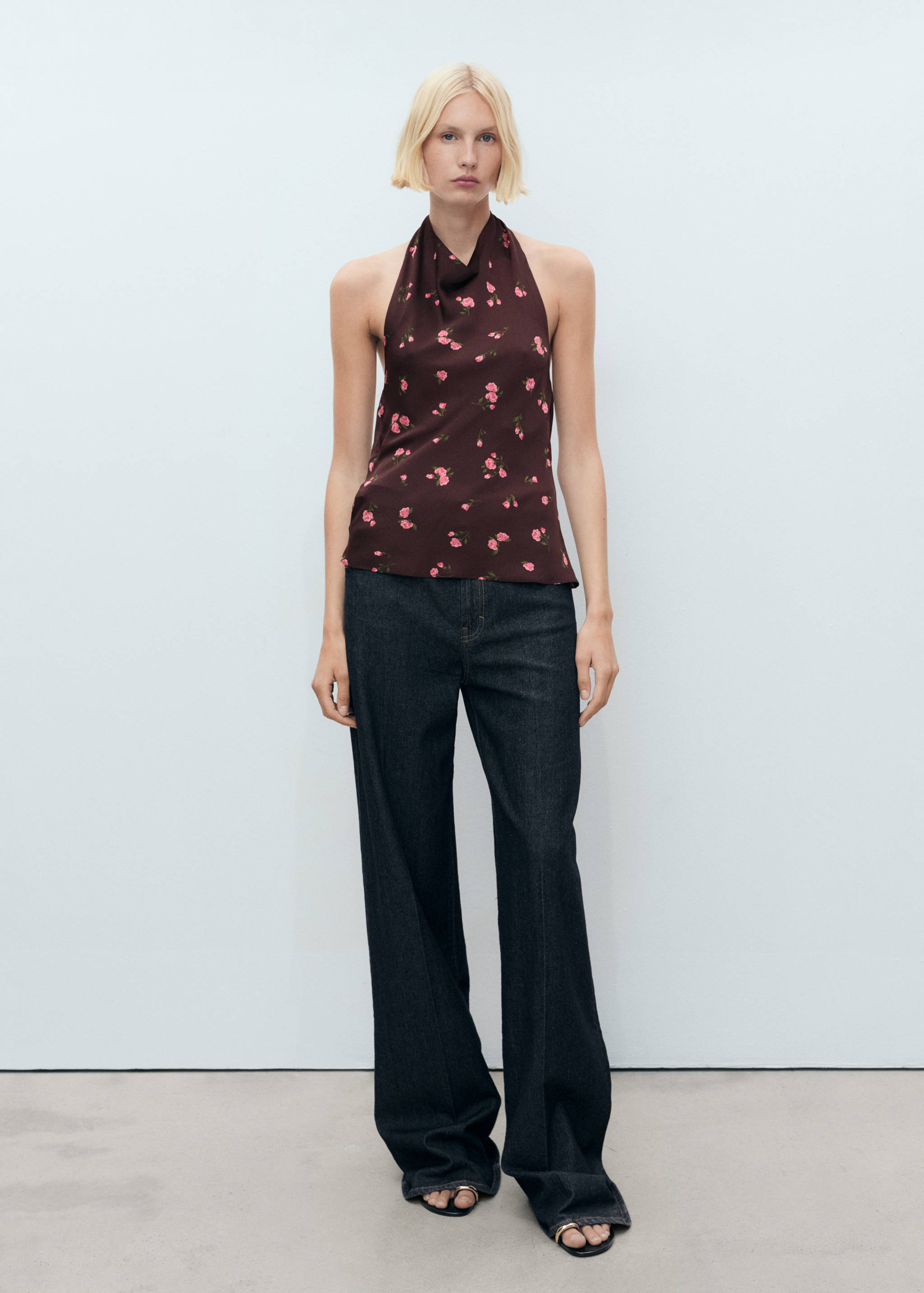 Draped floral top - General plane