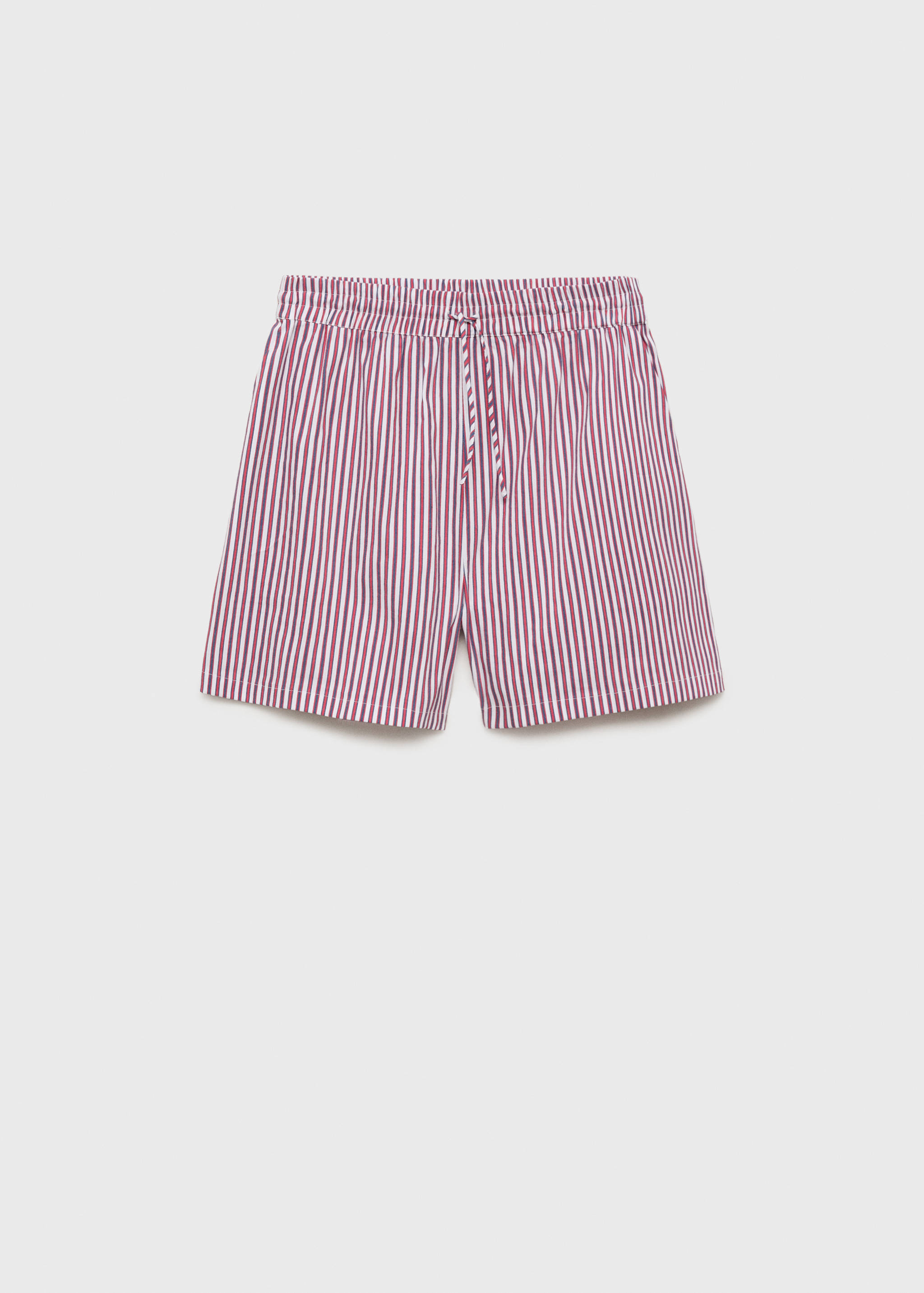Short en popeline rayée message brodé - Article sans modèle