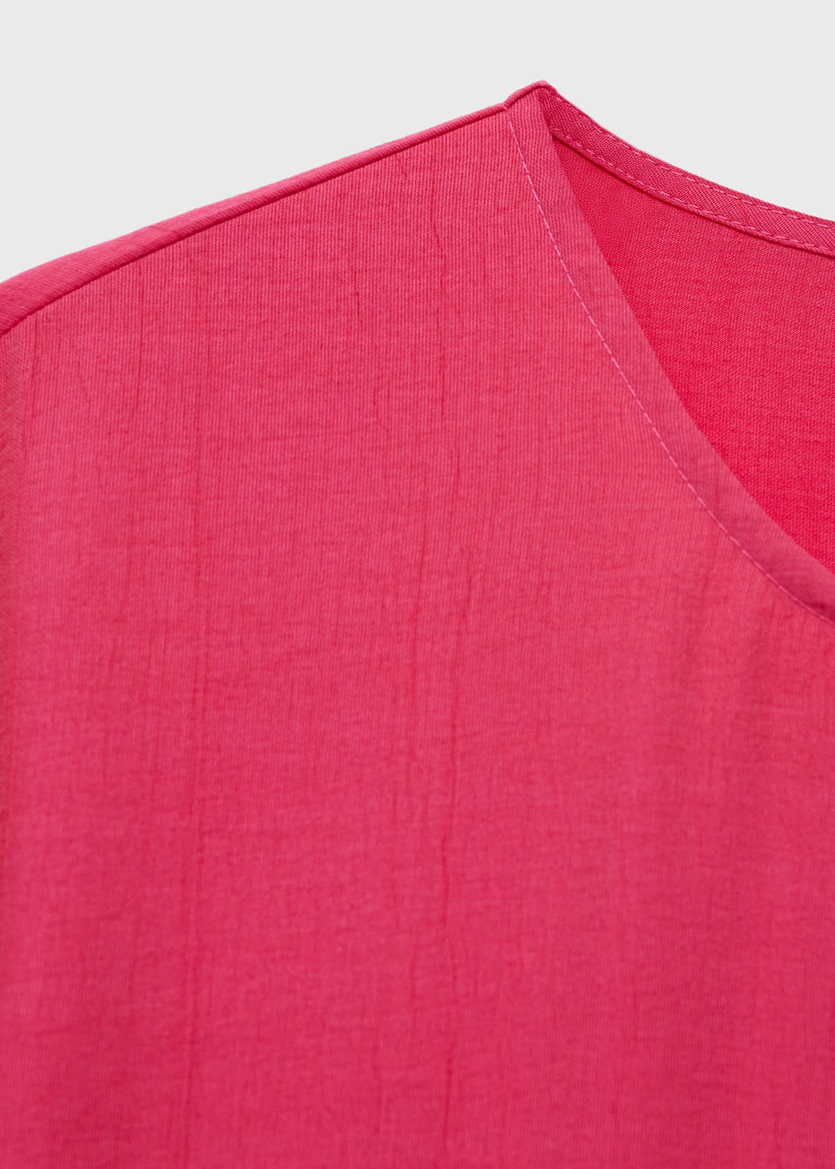 Straight-fit short-sleeved jumpsuit with belt — Fuchsia