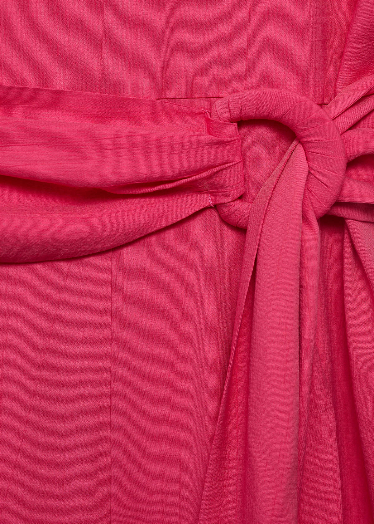 Straight-fit short-sleeved jumpsuit with belt — Fuchsia