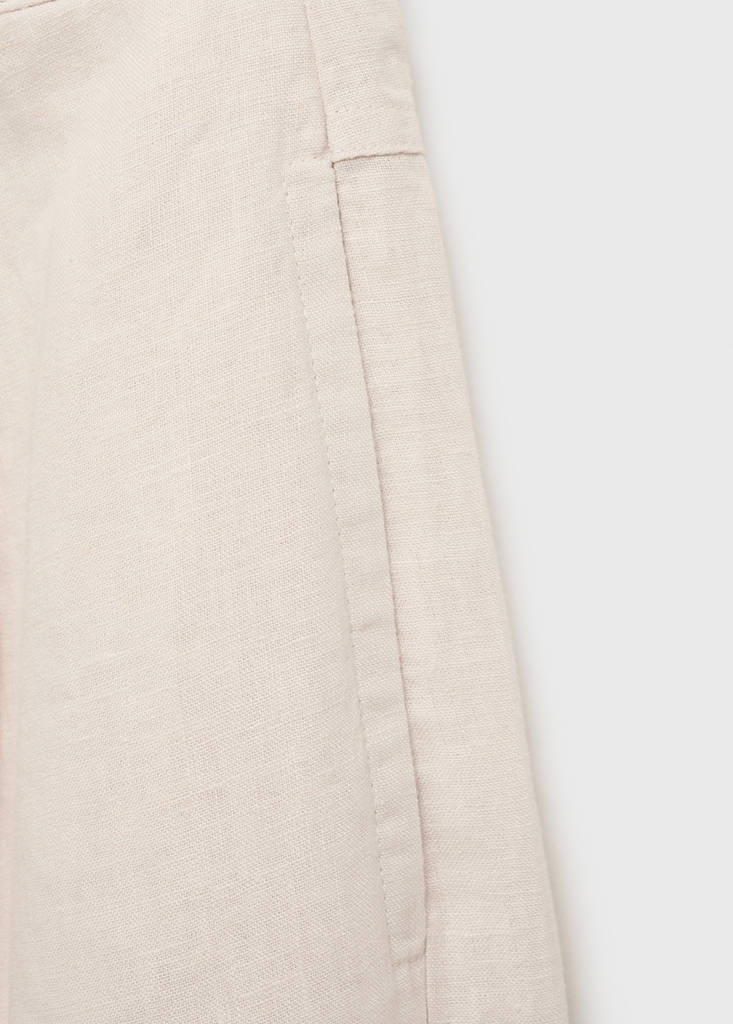 Linen trousers with tortoiseshell button — Light/Pastel Grey