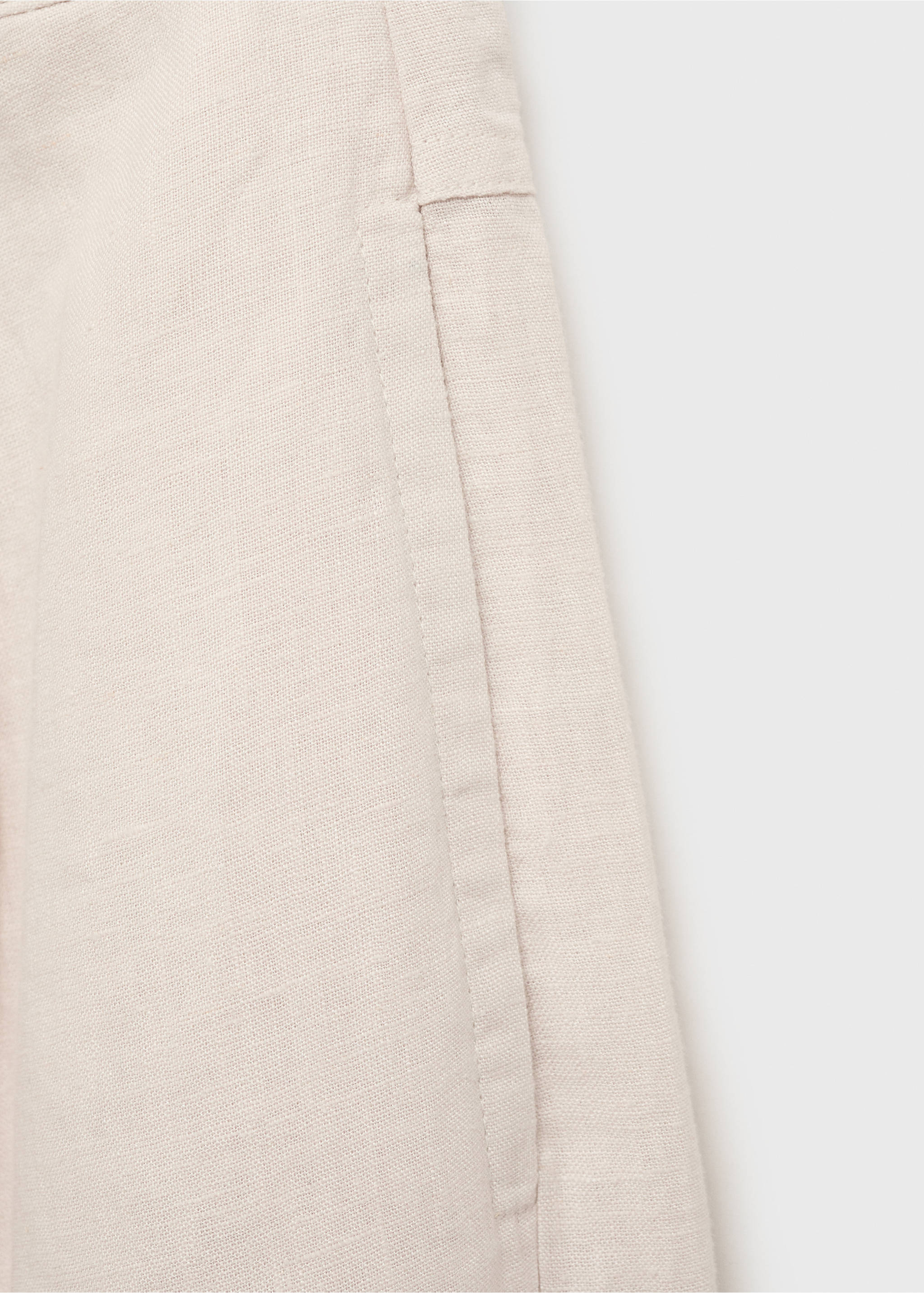 Pantalón lino botón carey - Detalle del artículo 8, Gris claro/pastel. Ref: 87078258-00.