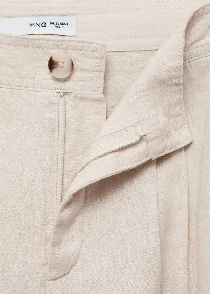 Linen trousers with tortoiseshell button — Light/Pastel Grey