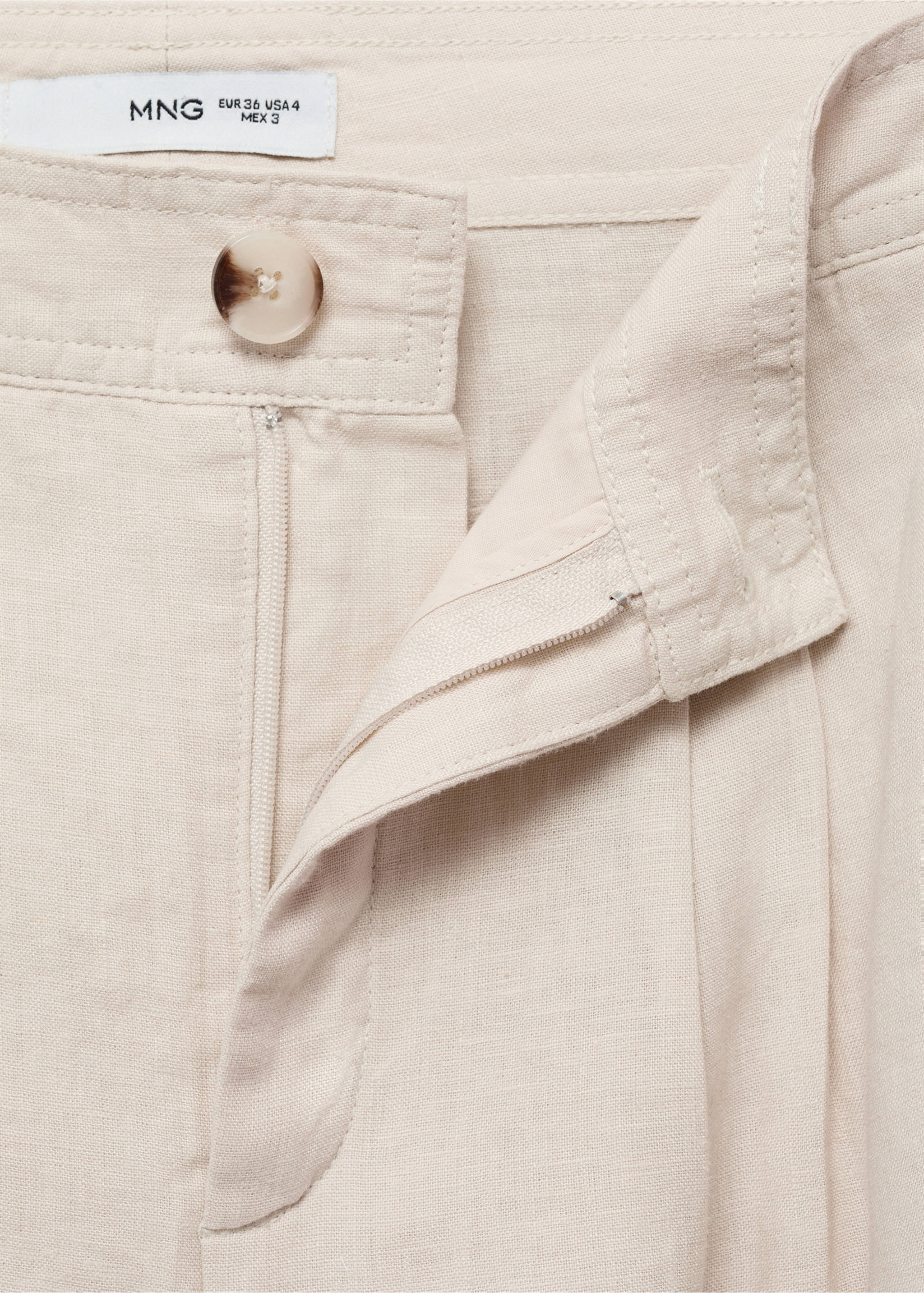 Pantalón lino botón carey - Detalle del artículo 0, Gris claro/pastel. Ref: 87078258-00.