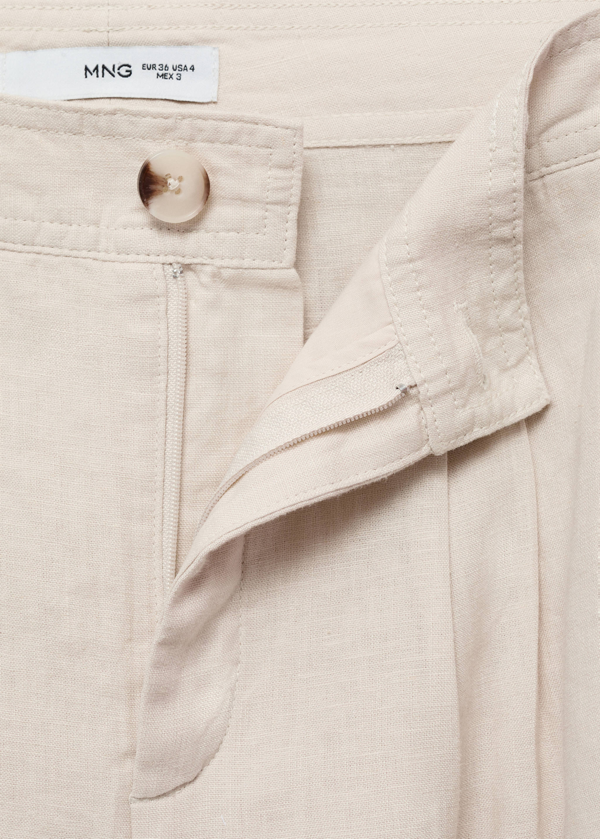 Pantalón lino botón carey - Detalle del artículo 0