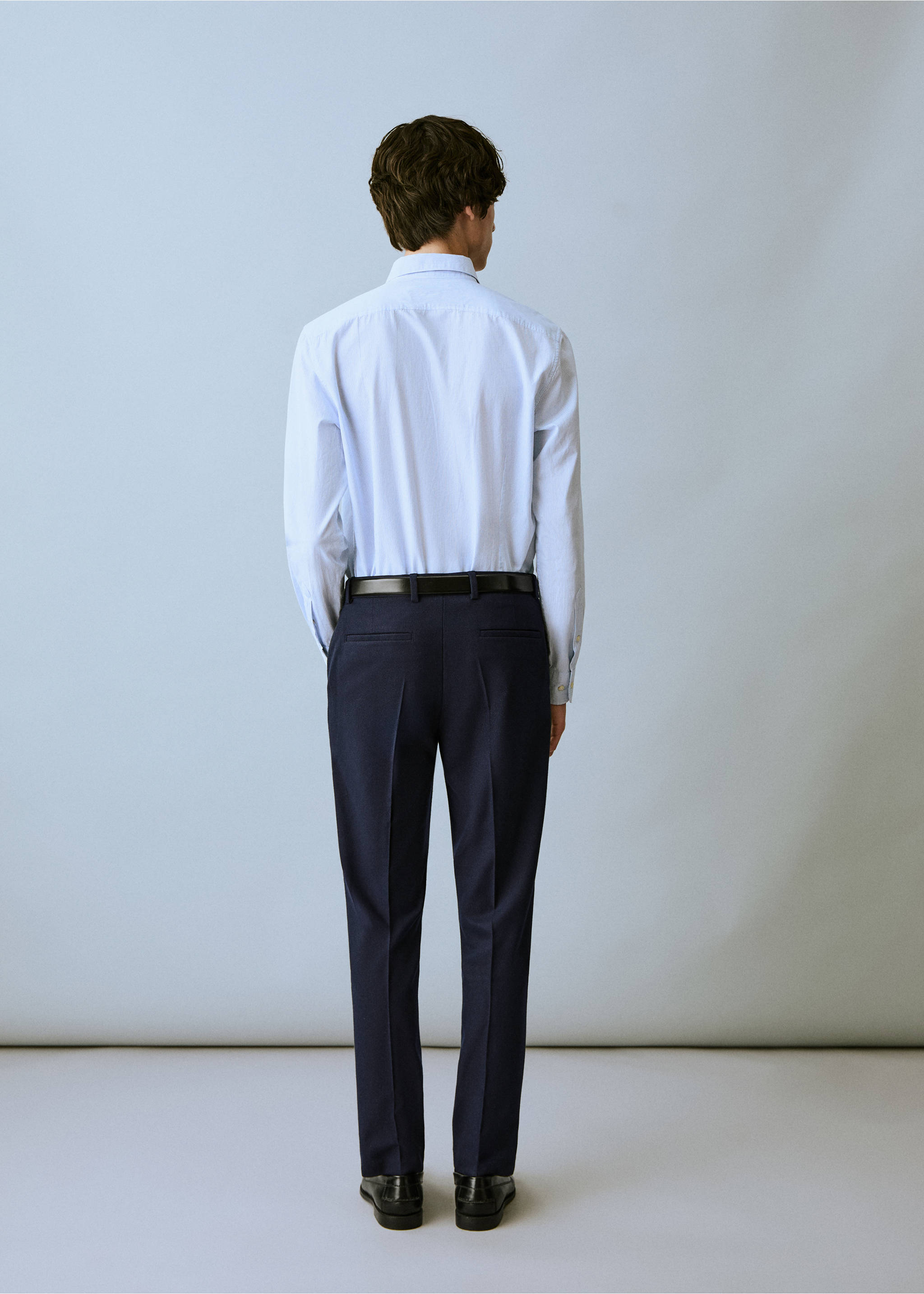Pantalón traje piqué - Reverso del artículo, Azul marino. Ref: 87078259-00.