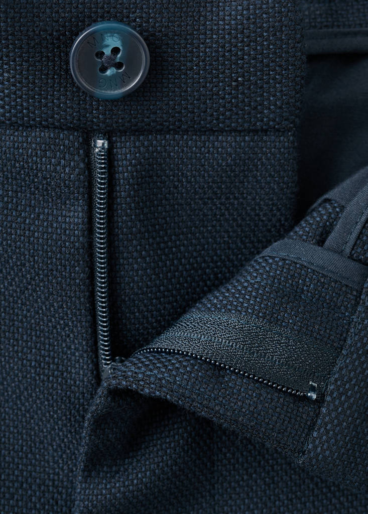 Pique suit trousers — Navy